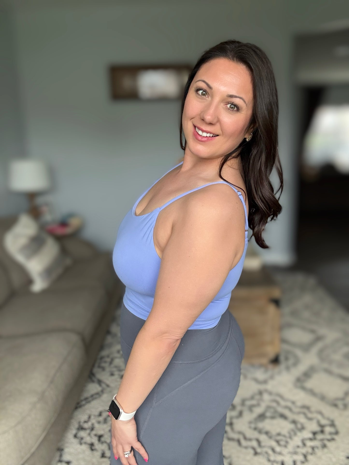 Hot Yoga Tank in Blue Hyacinth