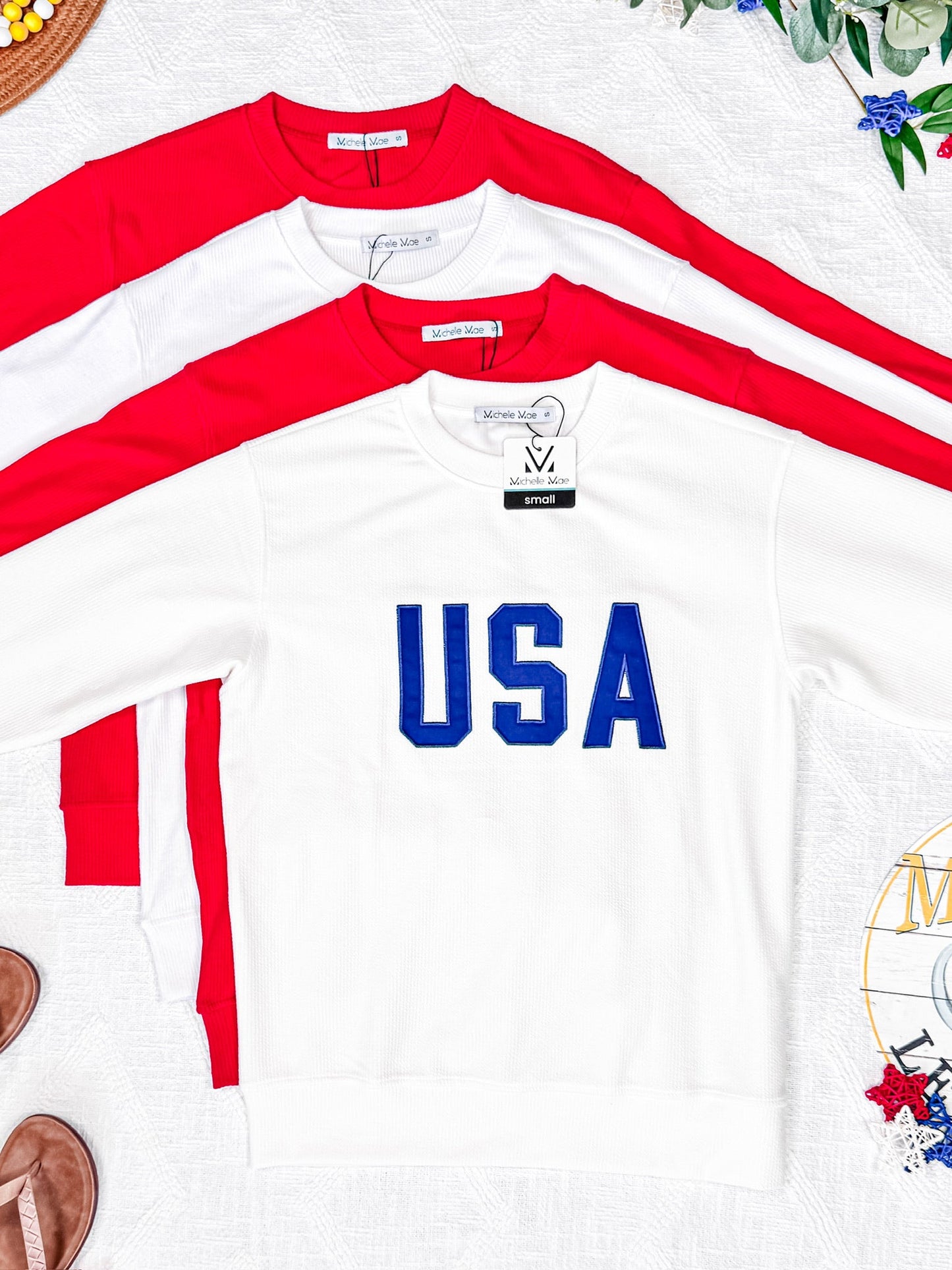 Michelle Mae Corrine Embroidered Pullover Top - Patriot at Heart
