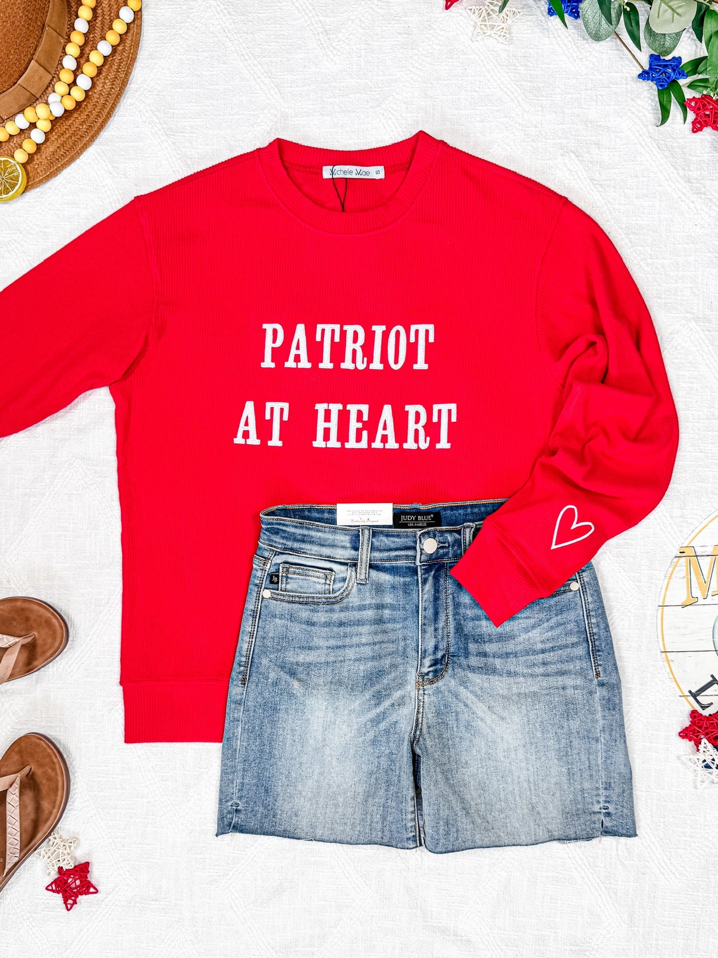 Michelle Mae Corrine Embroidered Pullover Top - Patriot at Heart