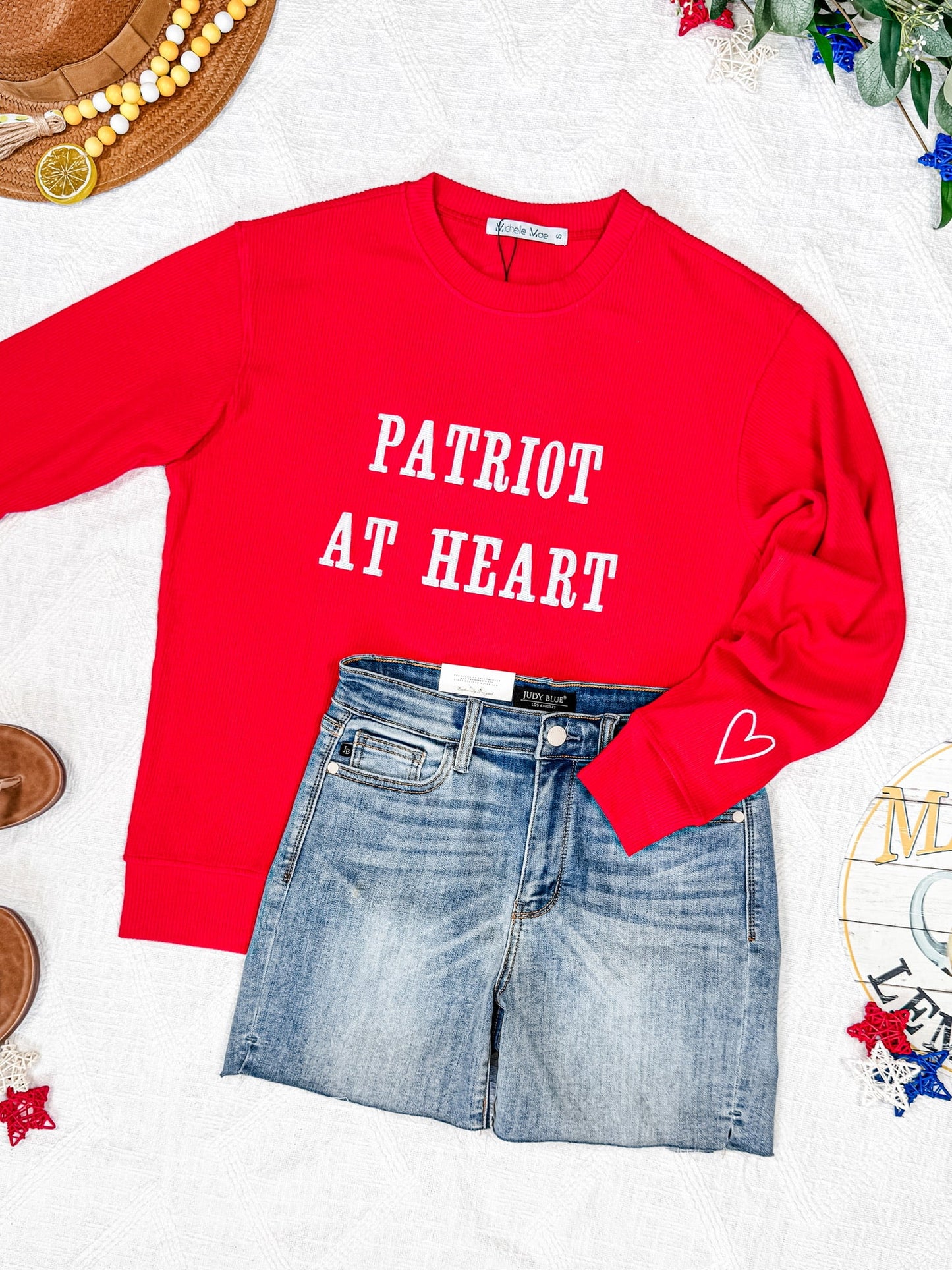 Michelle Mae Corrine Embroidered Pullover Top - Patriot at Heart
