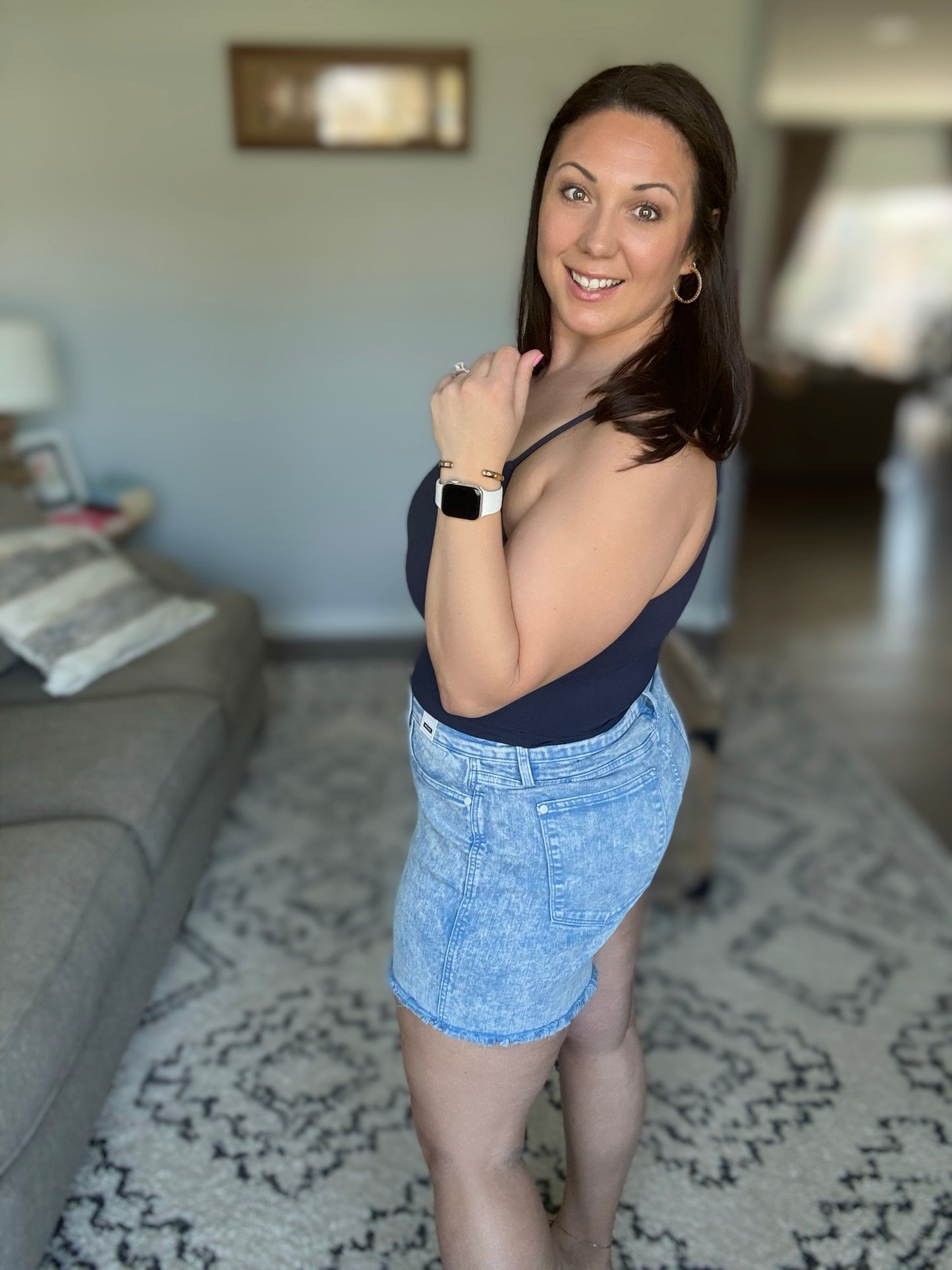 Hot Yoga Tank in Navy