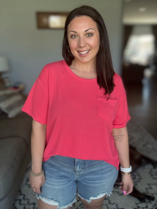 The Go-To Tee in Summer Coral