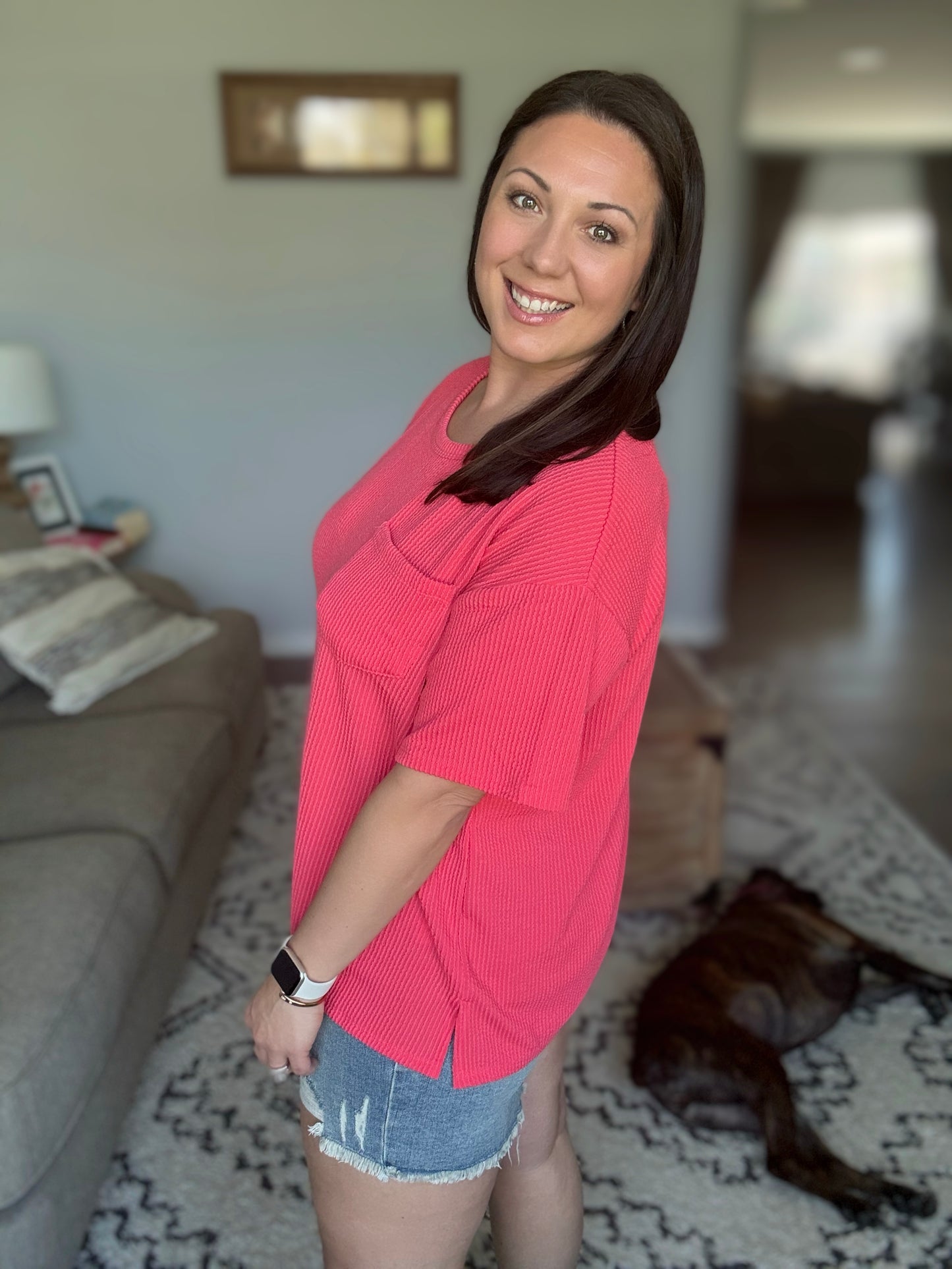 The Go-To Tee in Summer Coral