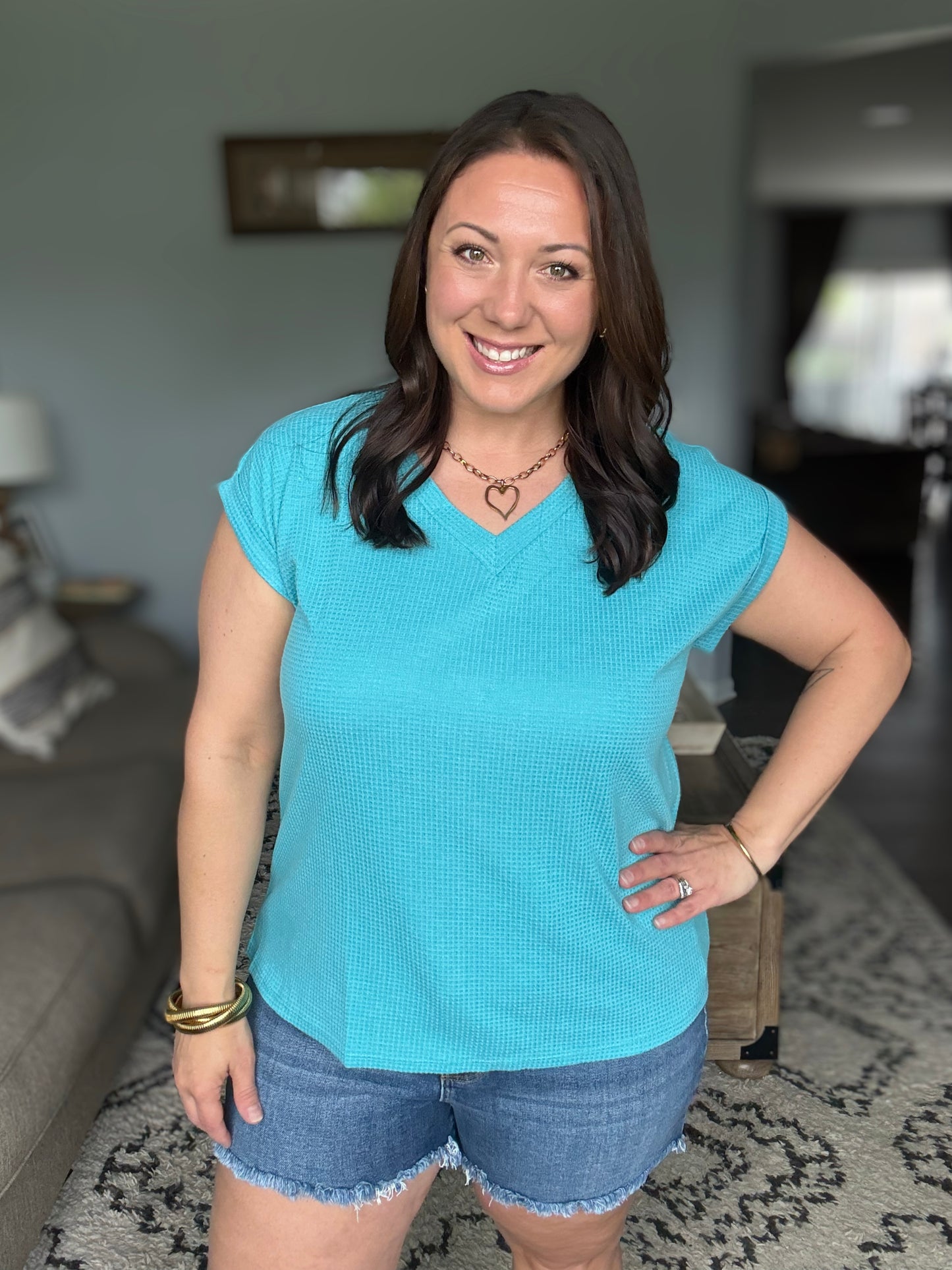 Classic Timeless V-Neck Tee in Teal