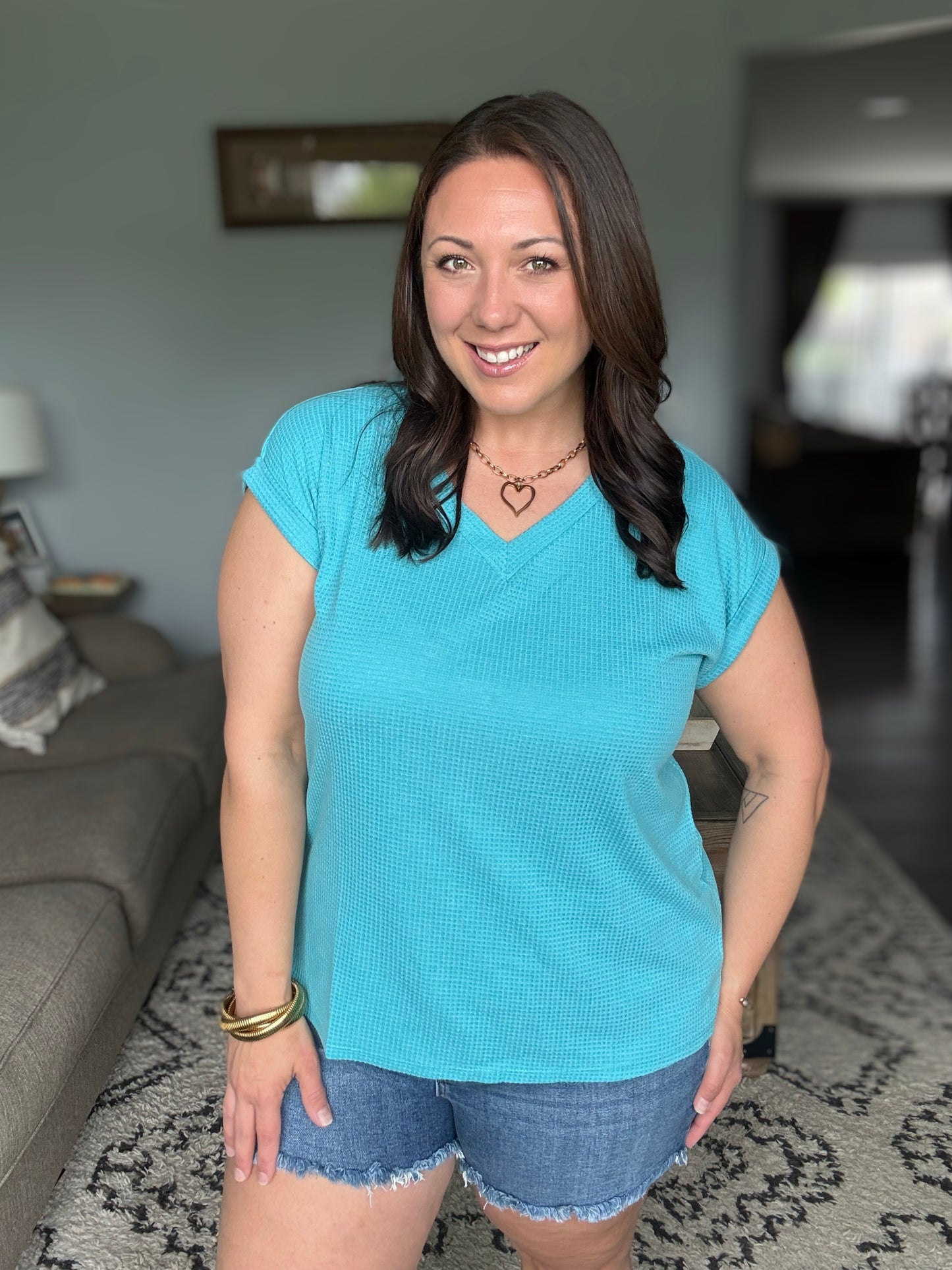 Classic Timeless V-Neck Tee in Teal