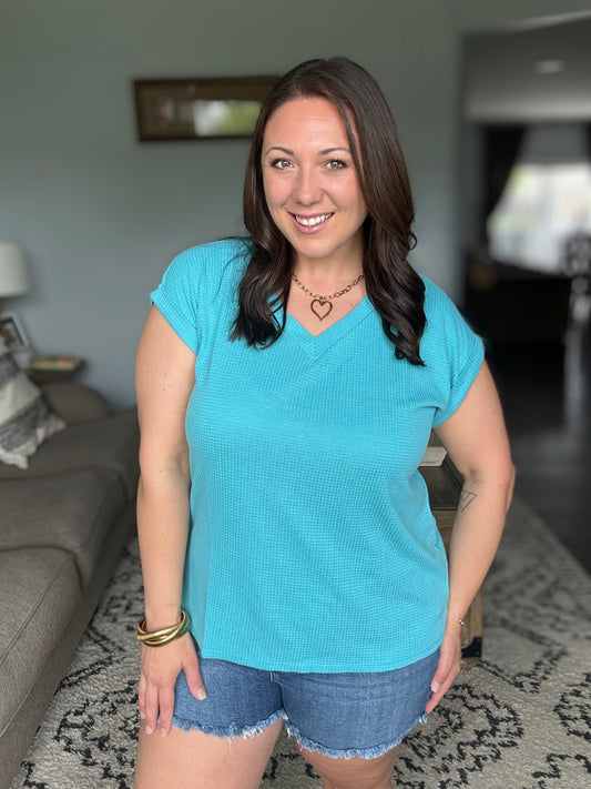 Classic Timeless V-Neck Tee in Teal