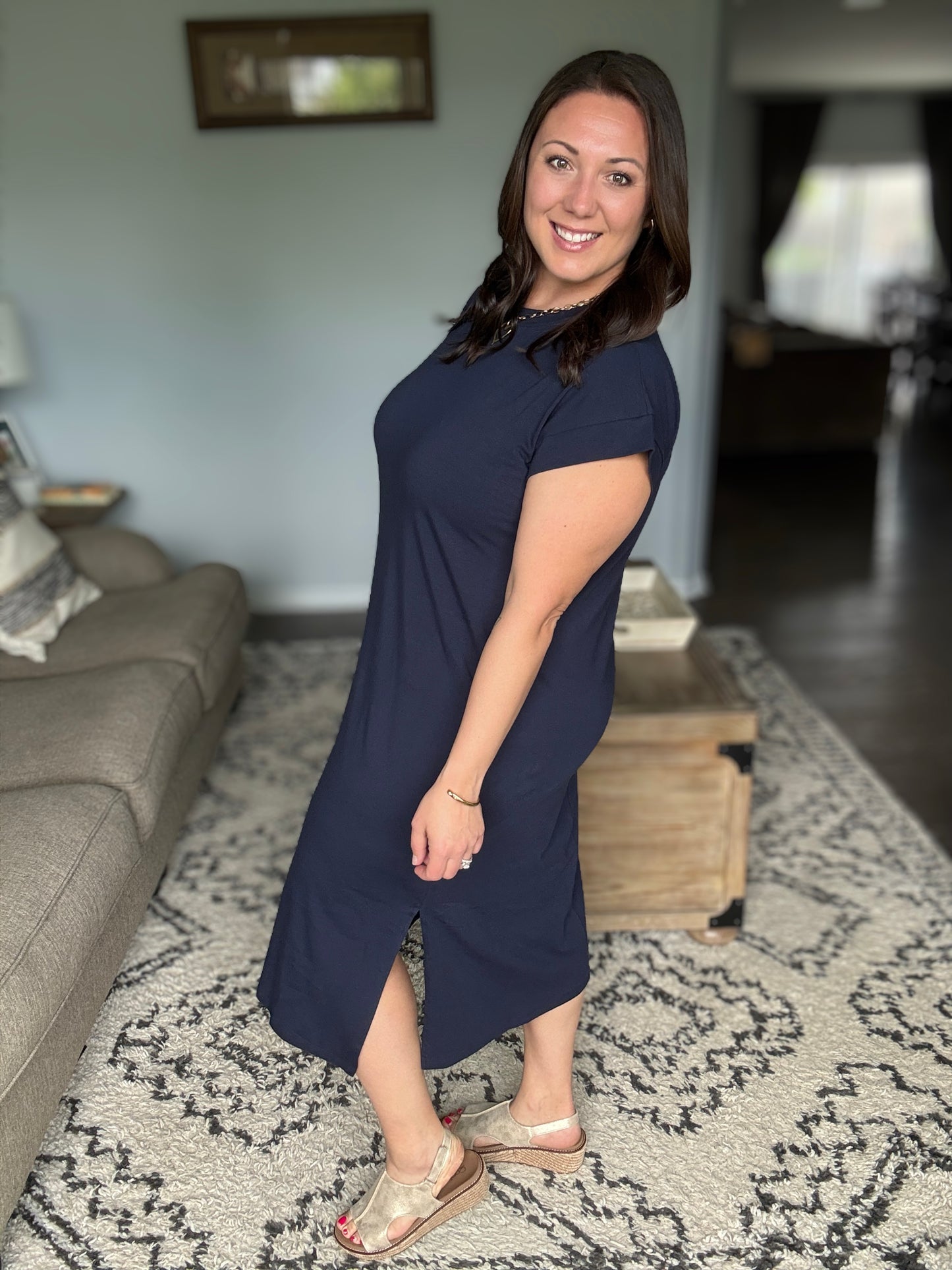 Sweet Like That Casual Dress in Navy