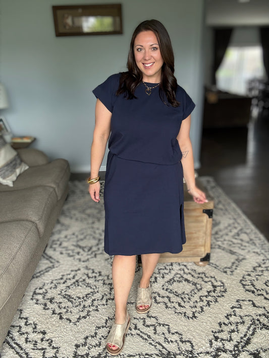 Sweet Like That Casual Dress in Navy