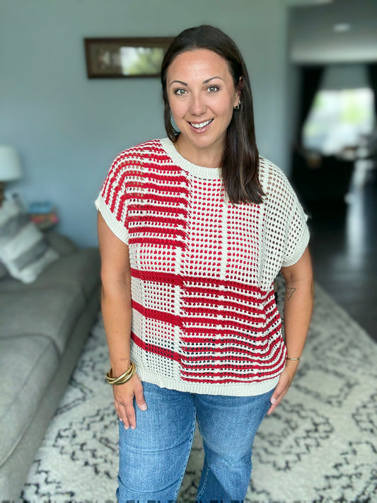 Vibes Don't Lie Net Short Sleeve Top