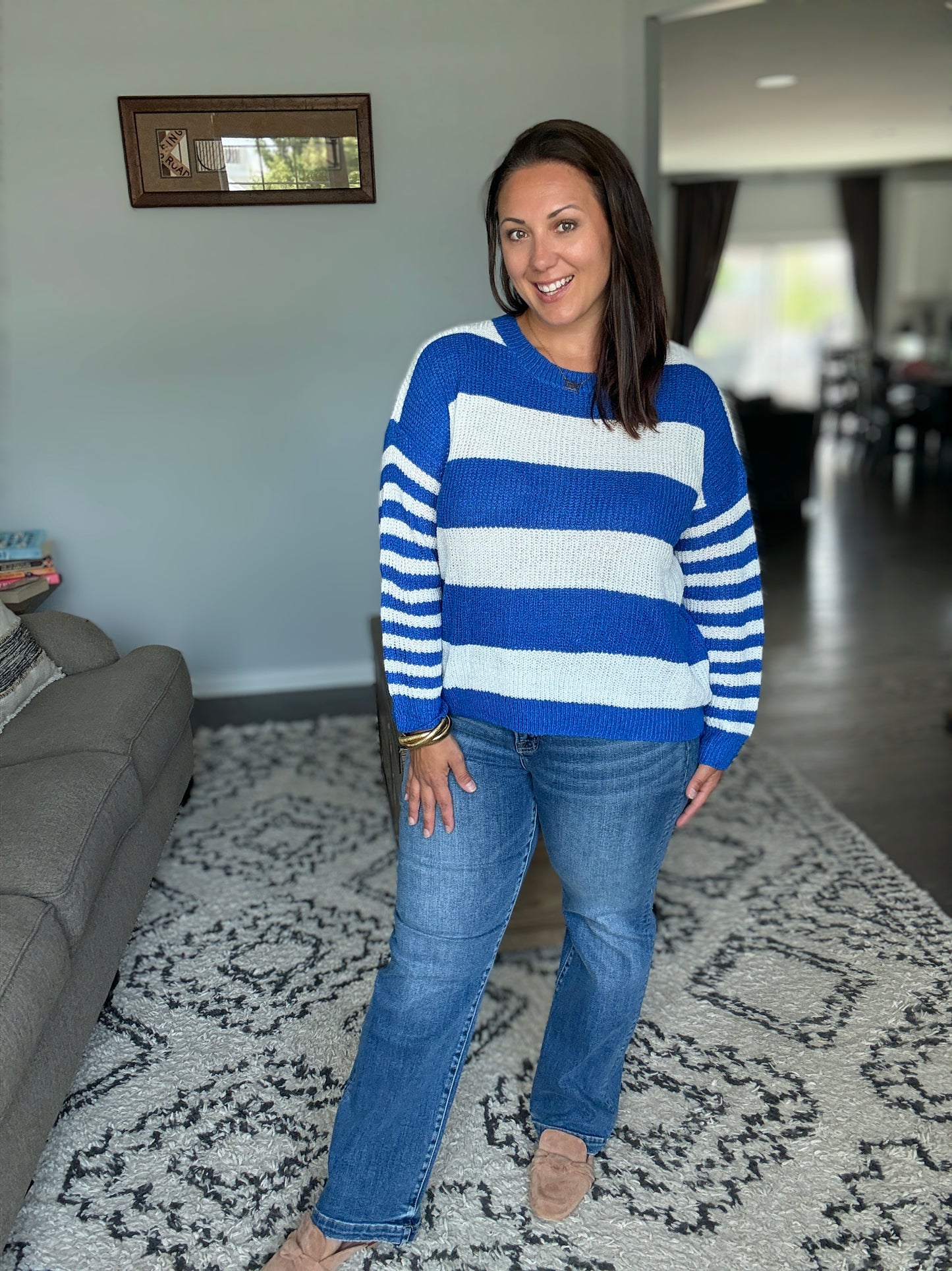 RISEN Sydney Tummy Control Elastic Band Mid Rise Straight Jeans