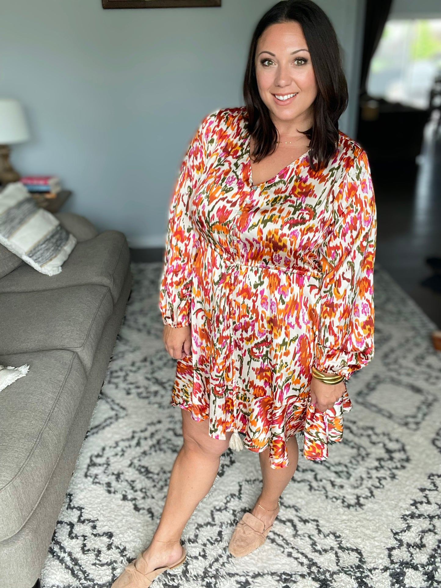 Once Upon a Dream V-Neck Balloon Sleeve Dress