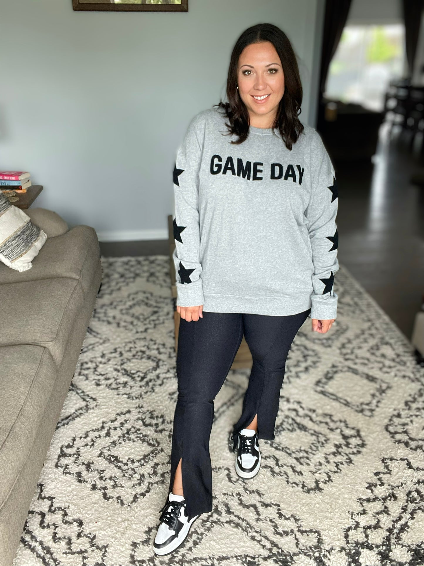 Steal The Show Pebble Front Slit Leggings