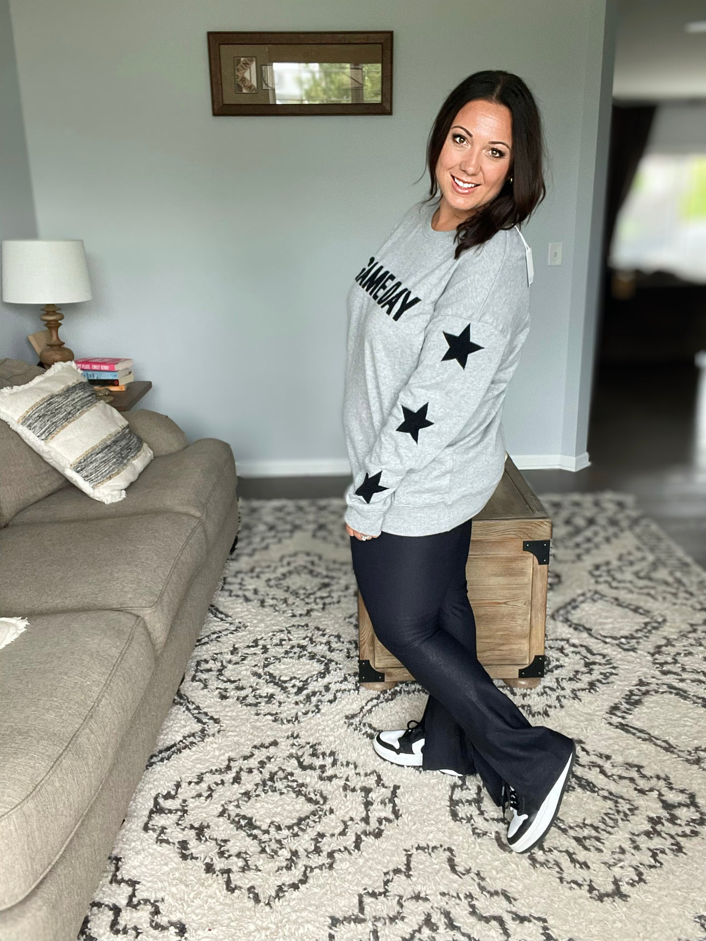 Steal The Show Pebble Front Slit Leggings