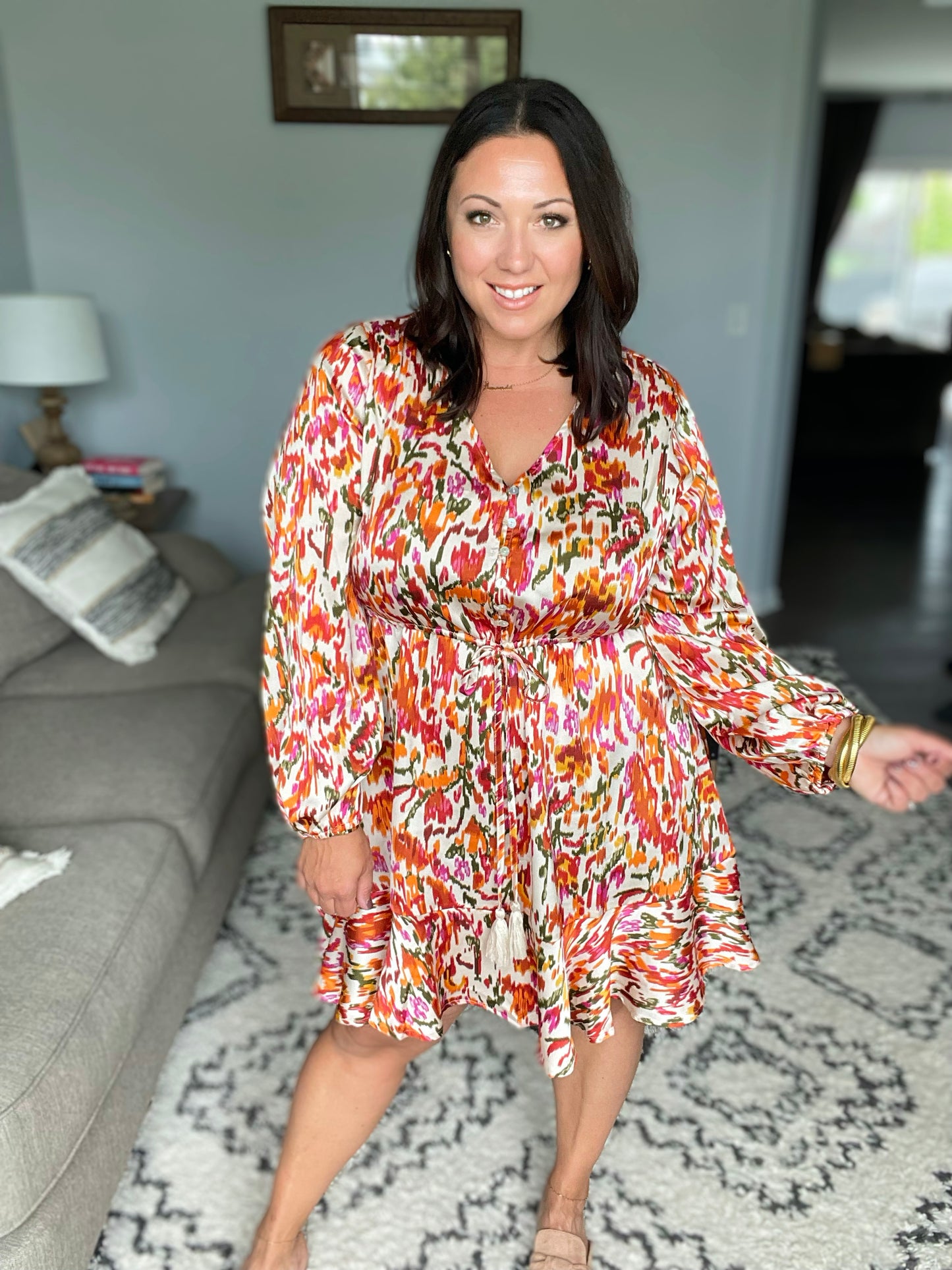 Once Upon a Dream V-Neck Balloon Sleeve Dress