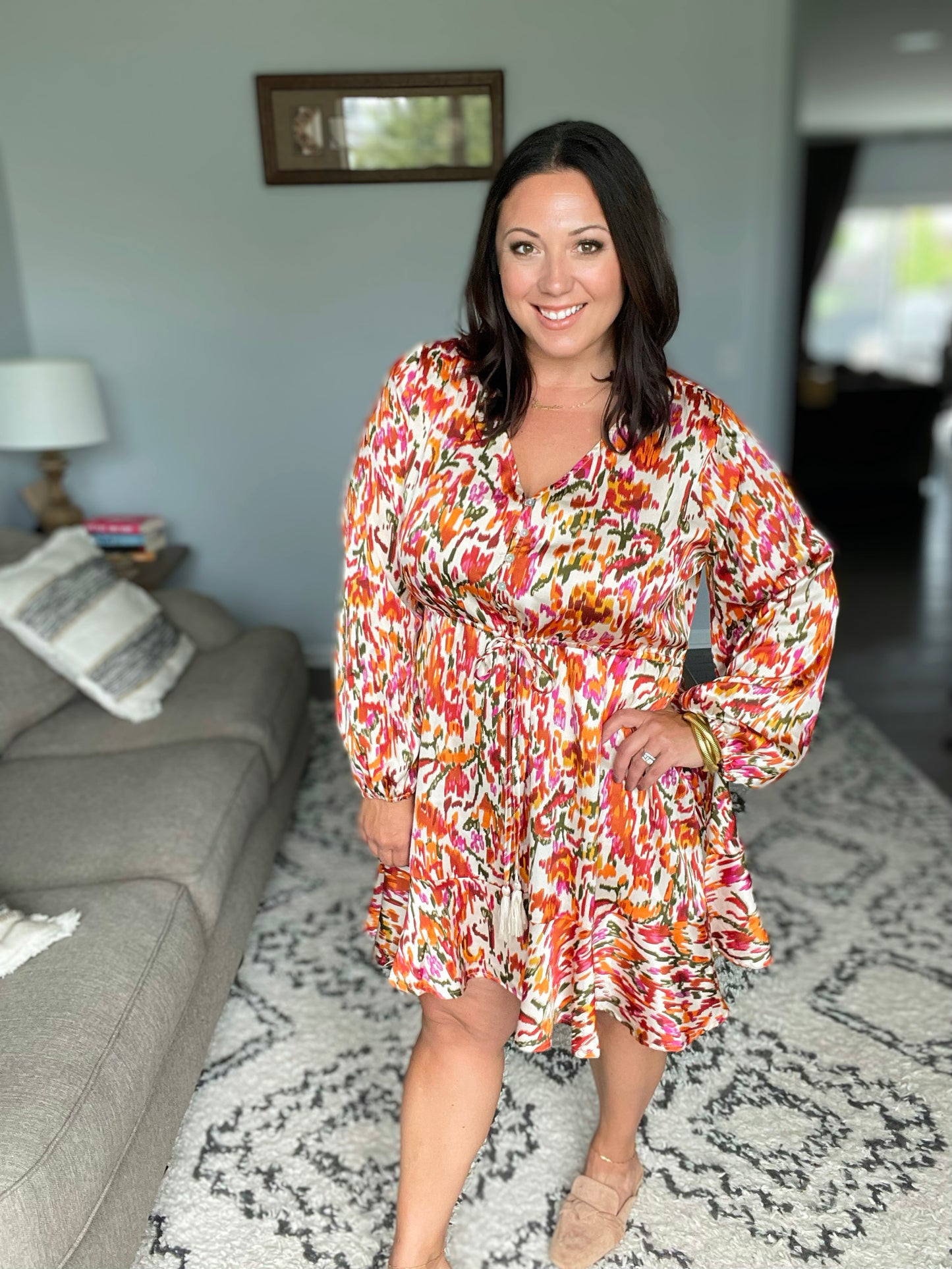 Once Upon a Dream V-Neck Balloon Sleeve Dress