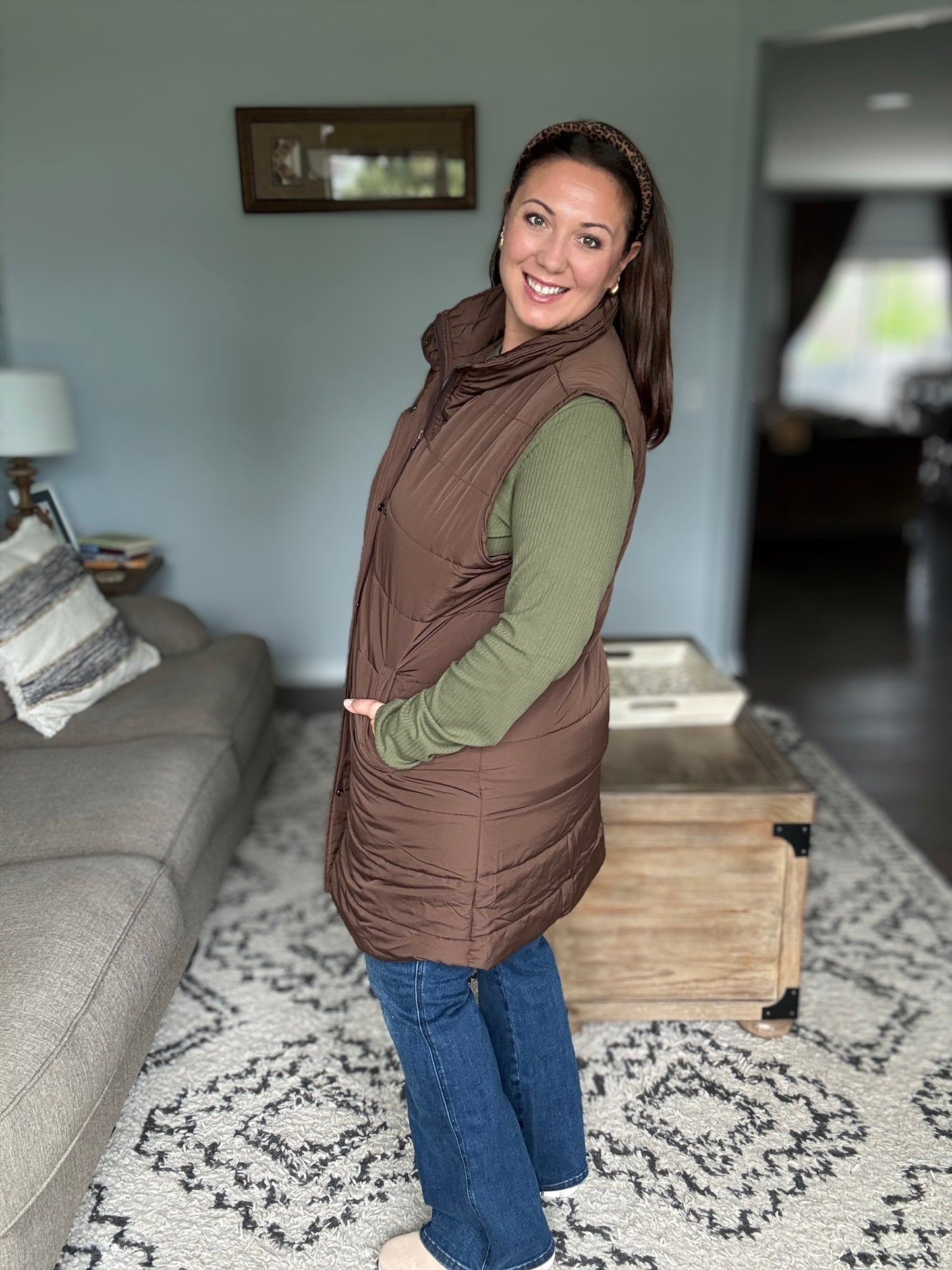 Michelle Mae Harlow Long Vest - Brown