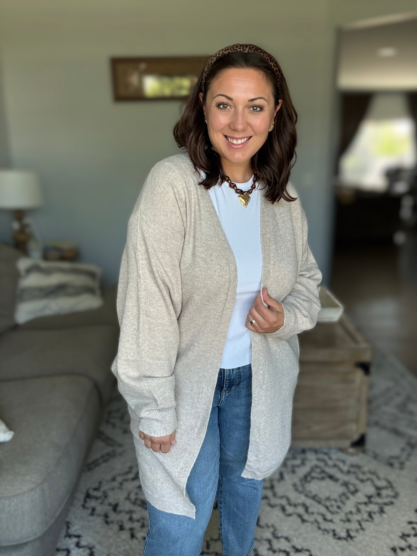 Michelle Mae Cozy Cardigan - Tan