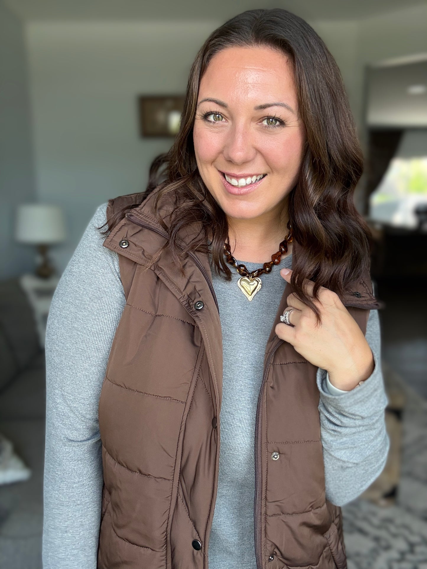 Tortoise Luxe Heart Statement Necklace