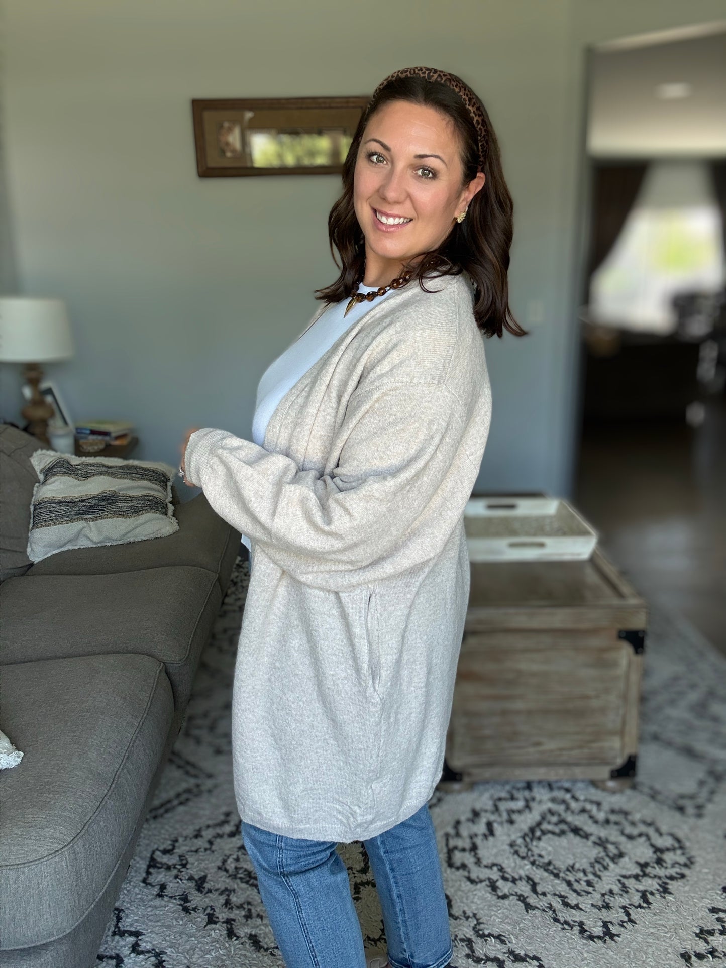 Michelle Mae Cozy Cardigan - Tan