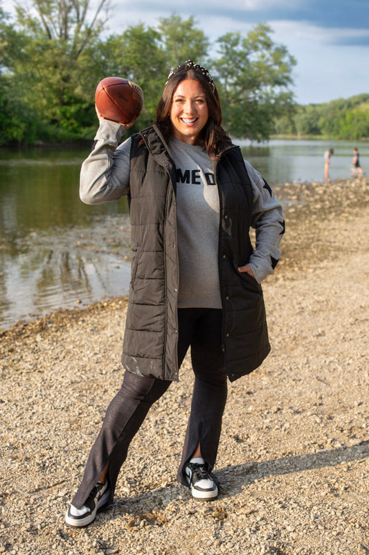 Steal The Show Pebble Front Slit Leggings