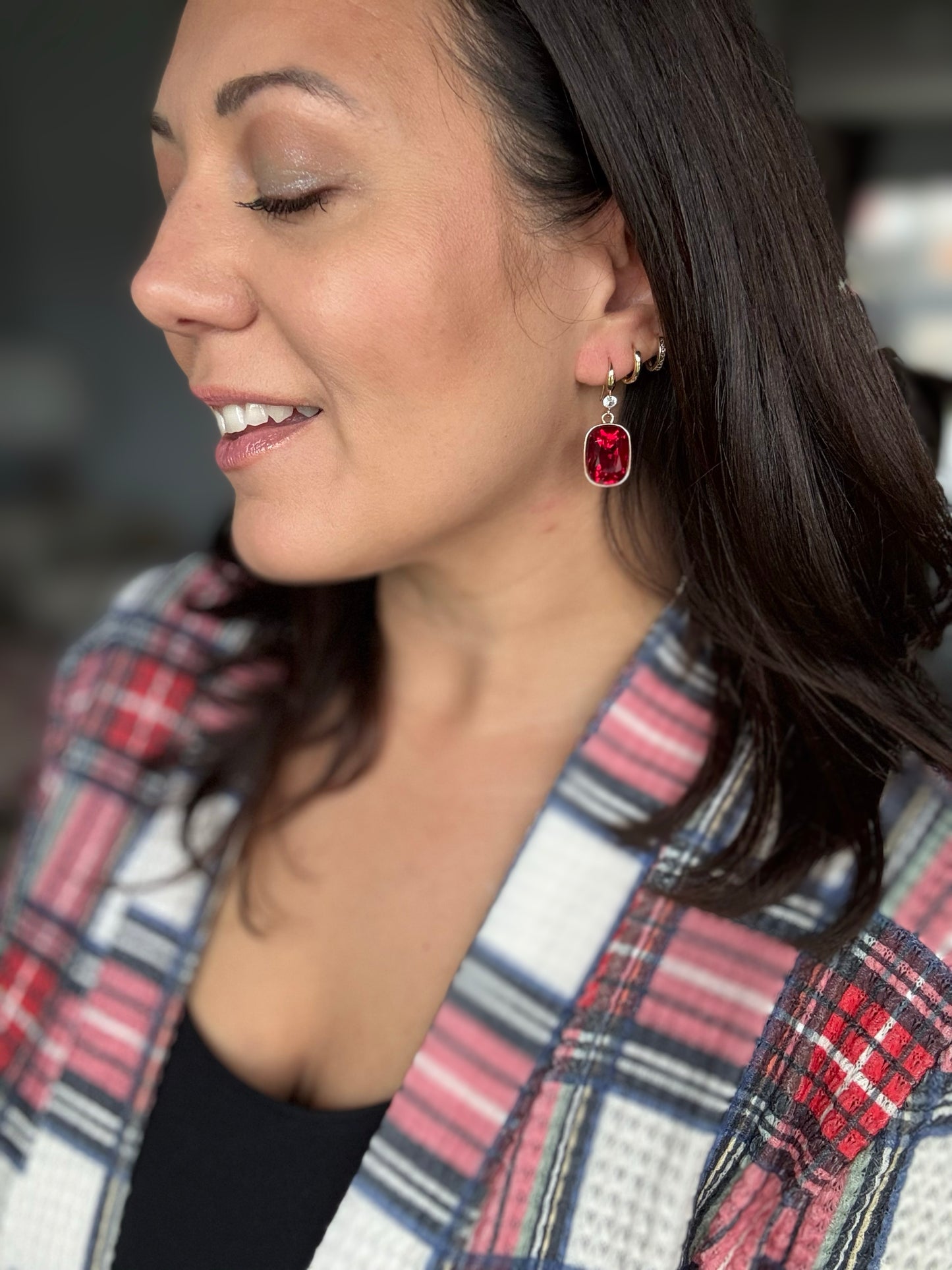 Striving For Shine Dropped Earrings in Red or Rosegold