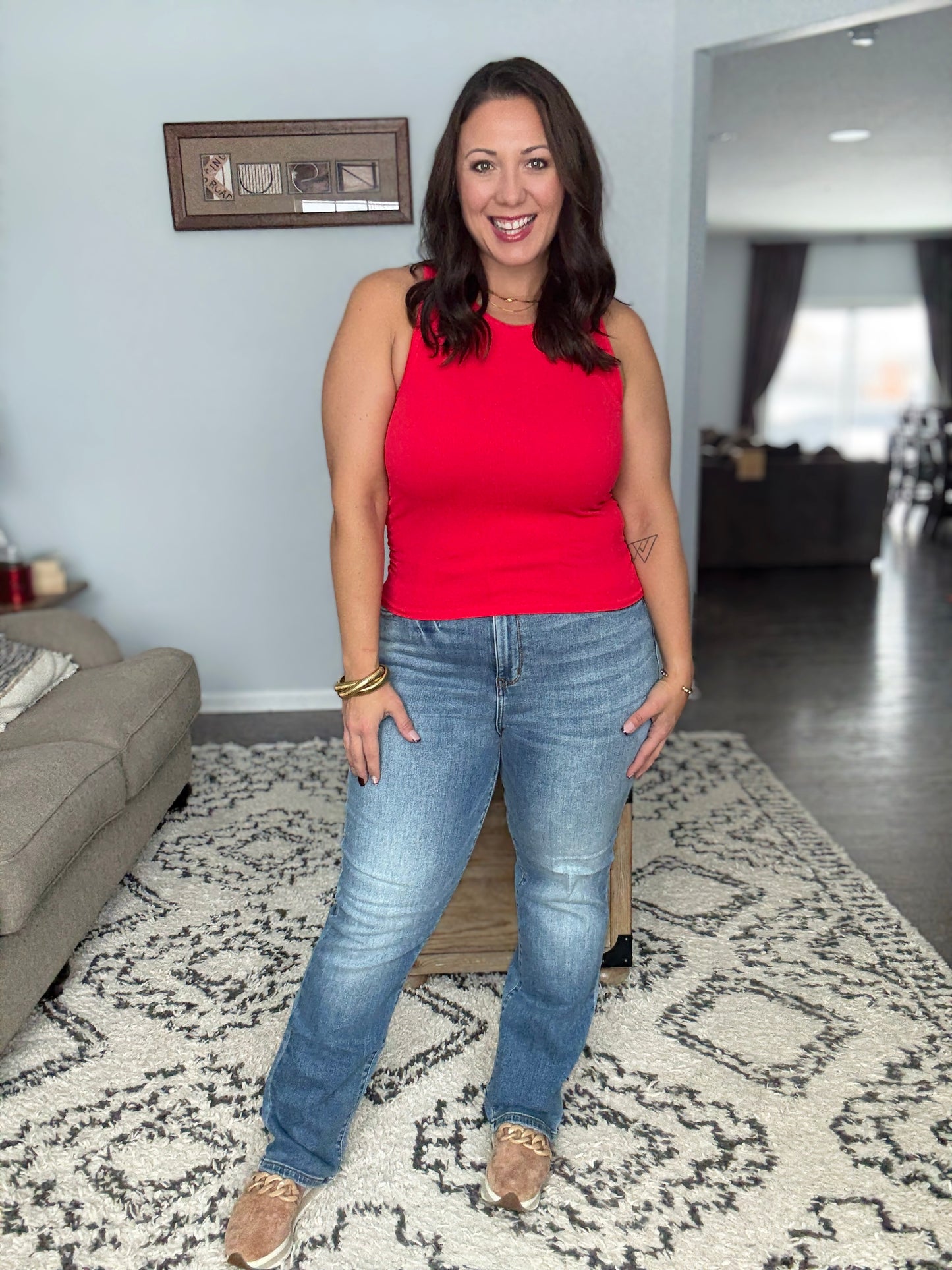 Judy Blue Cabin Cozy Vintage Wash Thermal Straight Jeans