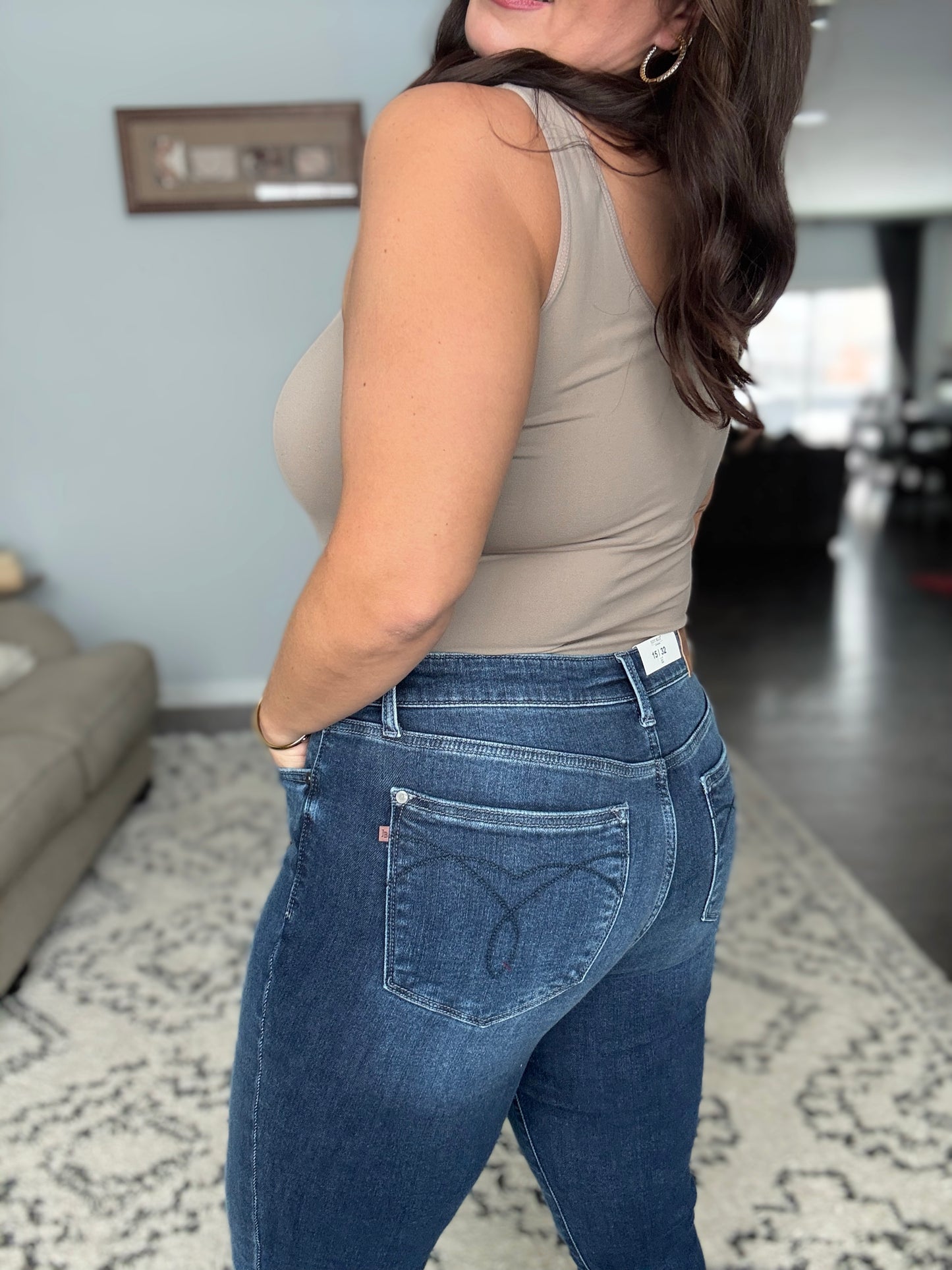 Judy Blue Arctic Nights Thermal Skinny Jeans in Dark Wash