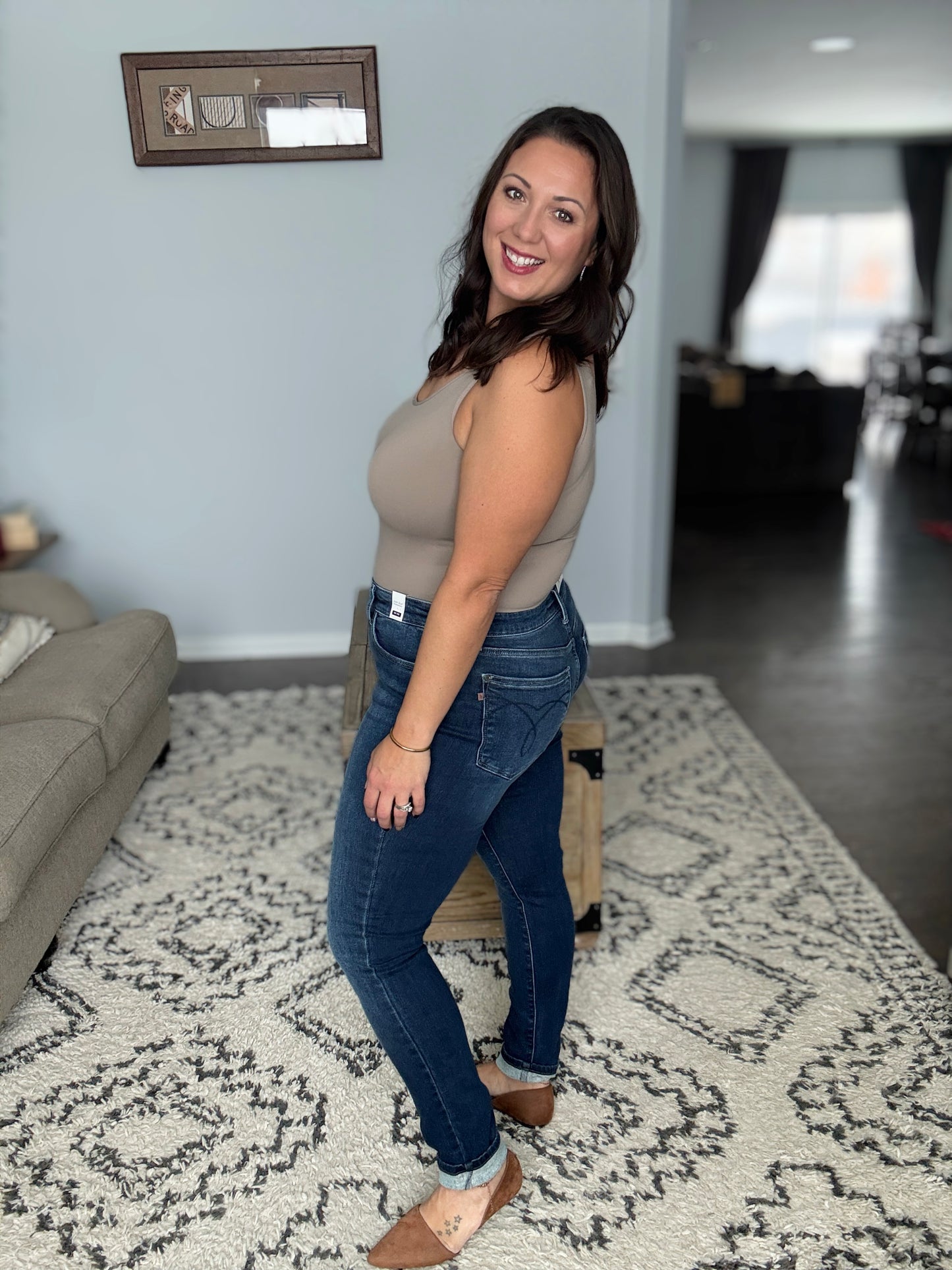 Judy Blue Arctic Nights Thermal Skinny Jeans in Dark Wash