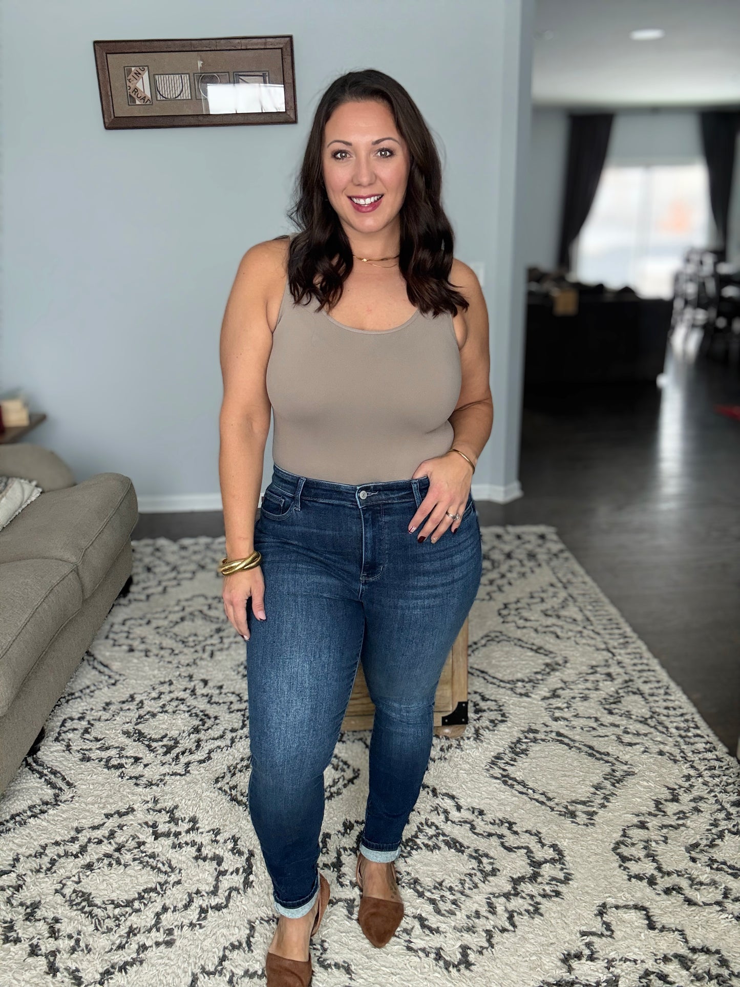 Judy Blue Arctic Nights Thermal Skinny Jeans in Dark Wash