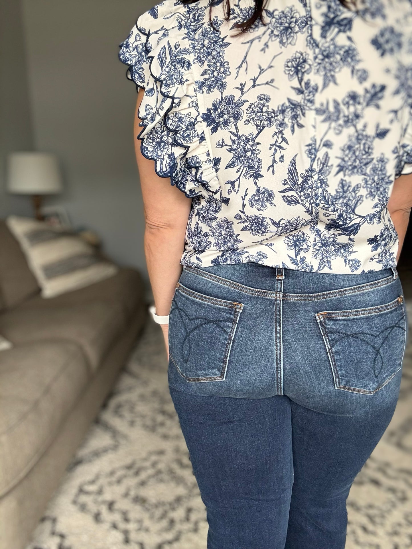 Judy Blue Dark Wash High Rise Thermal Straight Leg Jeans