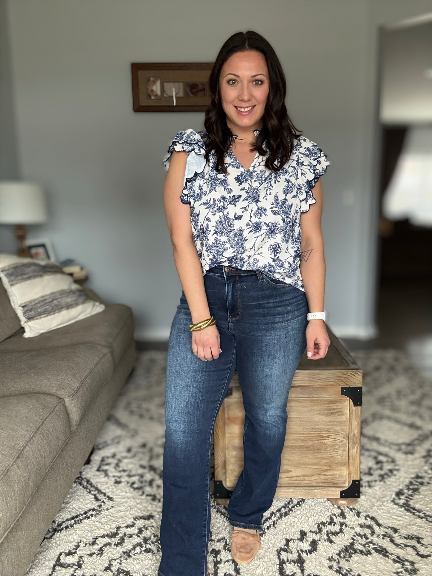 Judy Blue Dark Wash High Rise Thermal Straight Leg Jeans