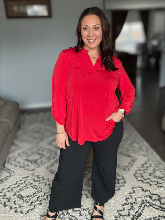 Only Pair High Waisted Wide Leg Bottoms in Black