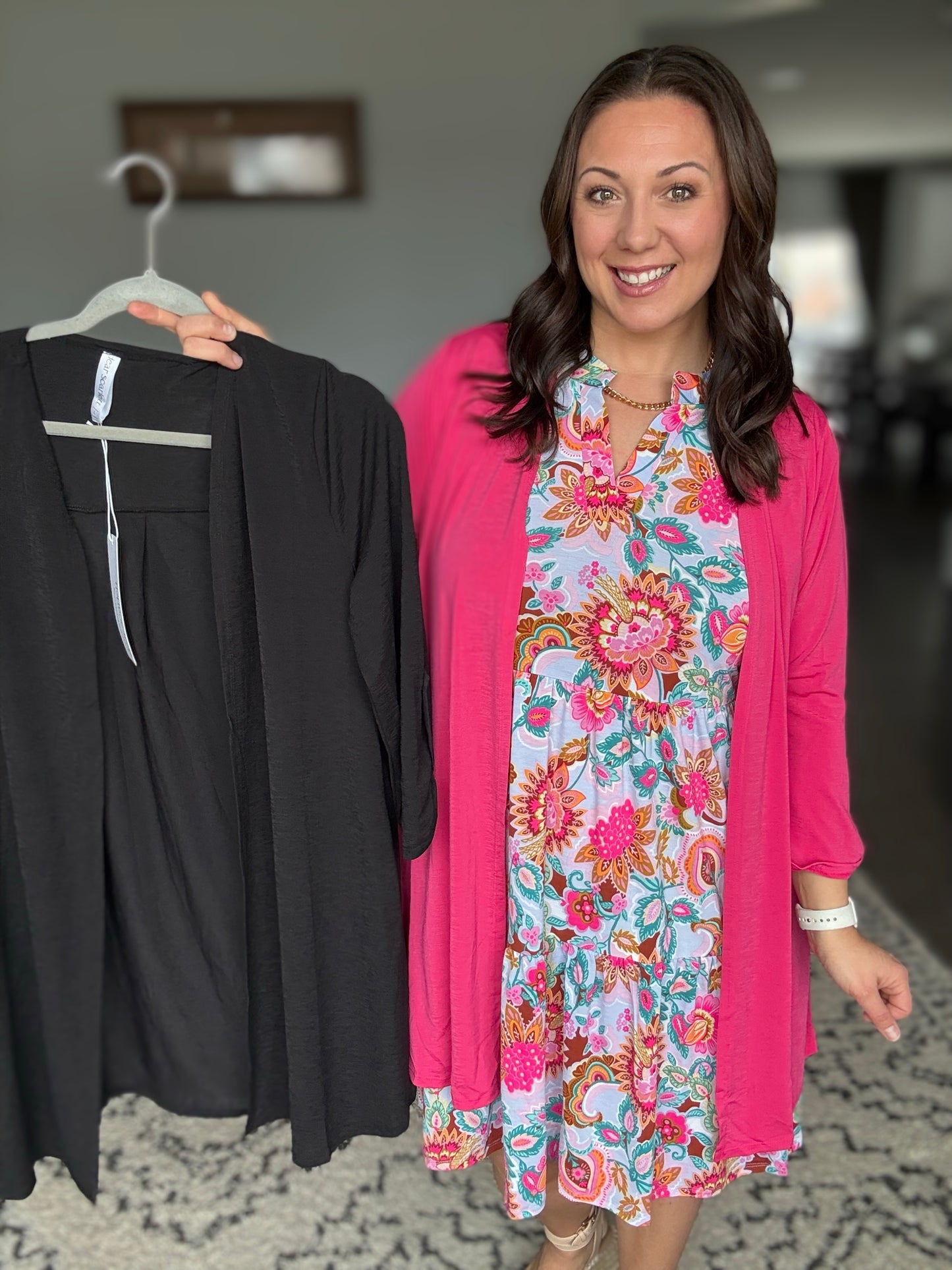 Lizzy Cardigan in Fuchsia