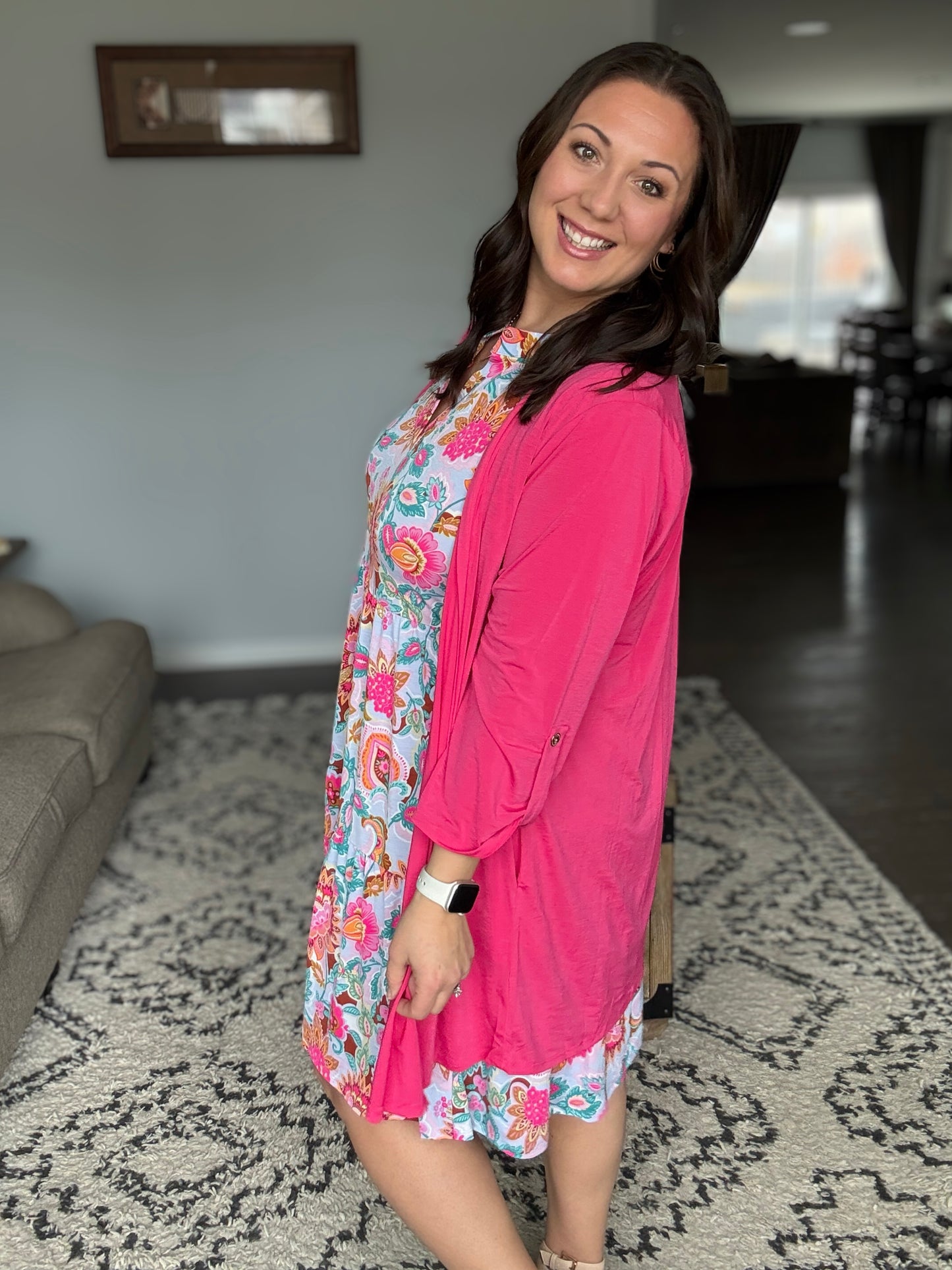 Lizzy Cardigan in Fuchsia