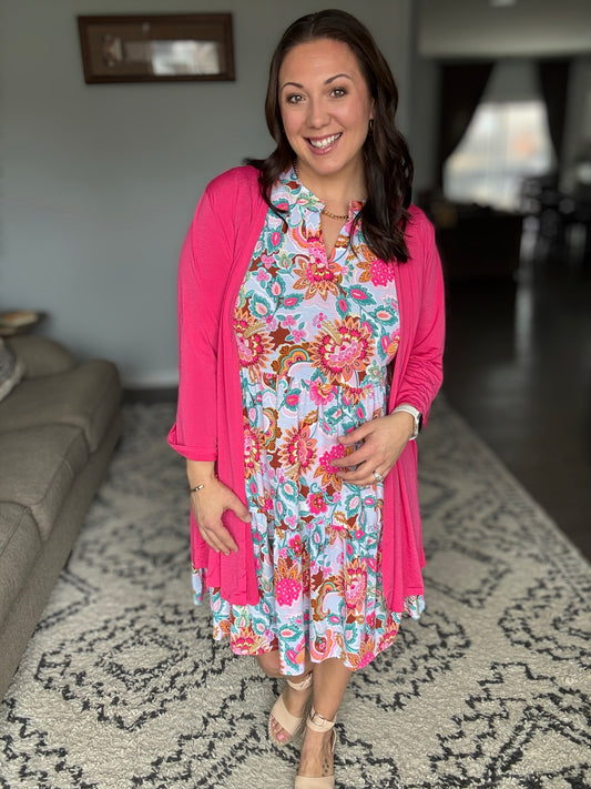 Lizzy Cardigan in Fuchsia