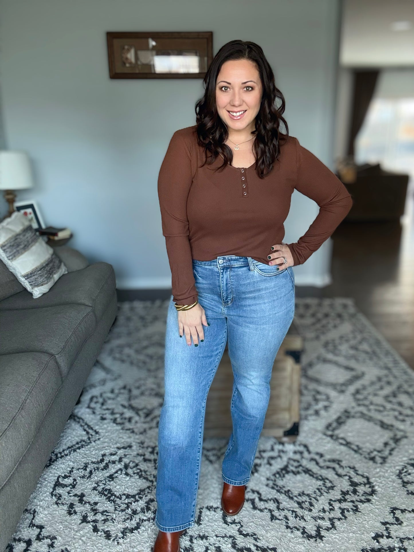 Judy Blue Full Size Run Vintage Wash Thermal Straight Jeans