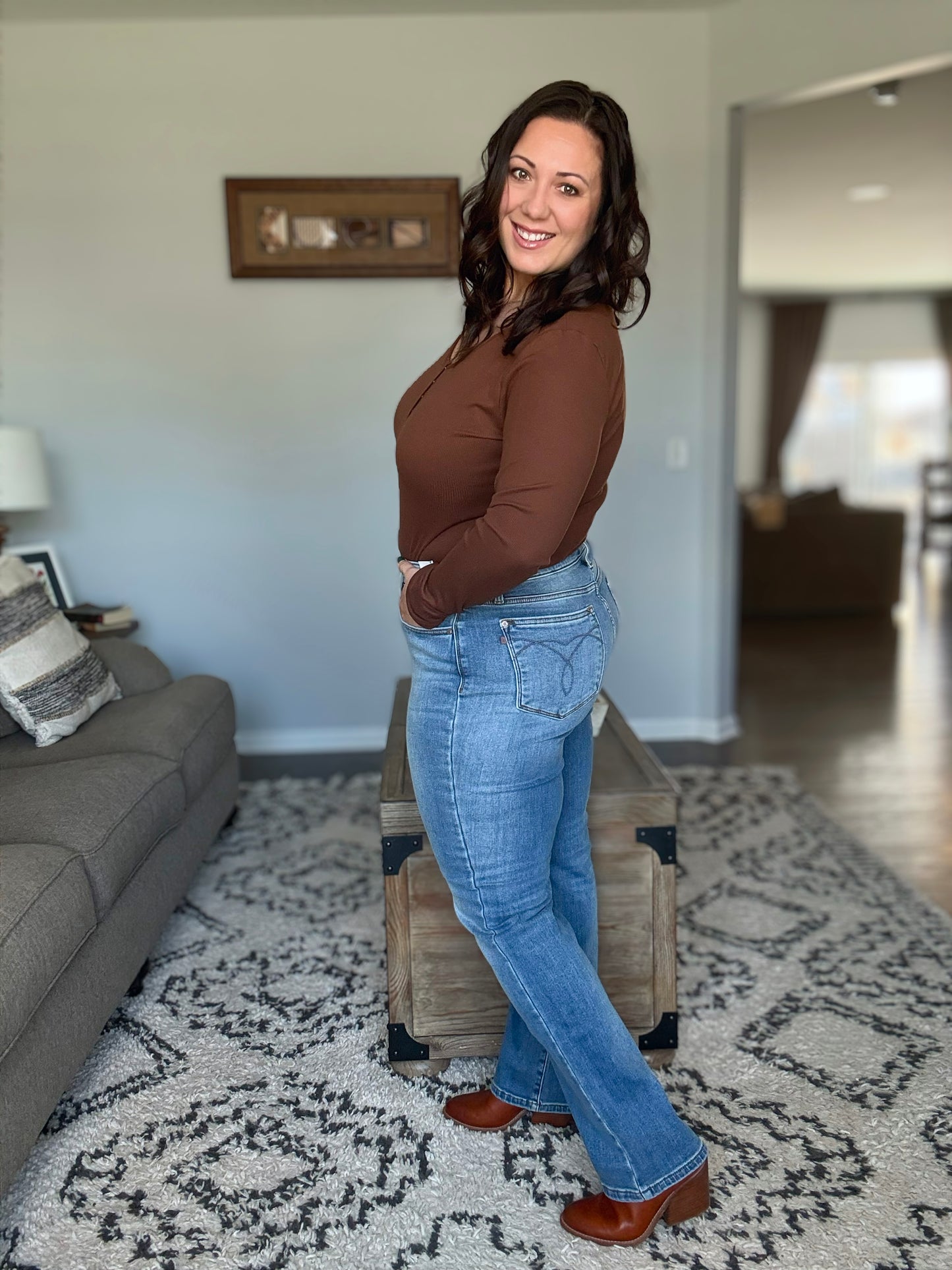 Judy Blue Full Size Run Vintage Wash Thermal Straight Jeans