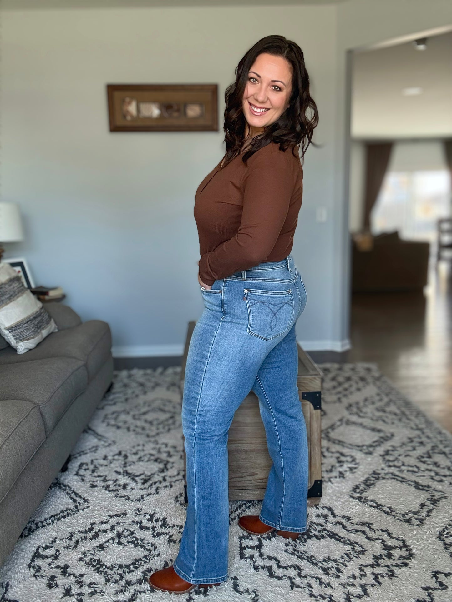 Judy Blue Full Size Run Vintage Wash Thermal Straight Jeans