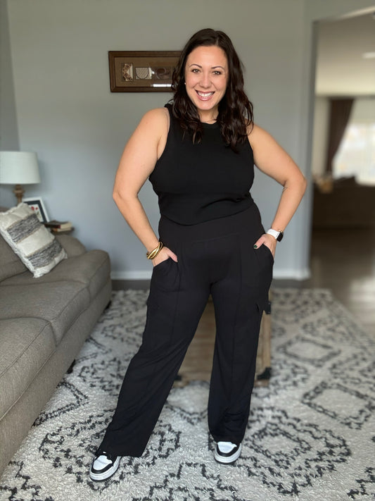 Race to Relax Cargo Pants in Black