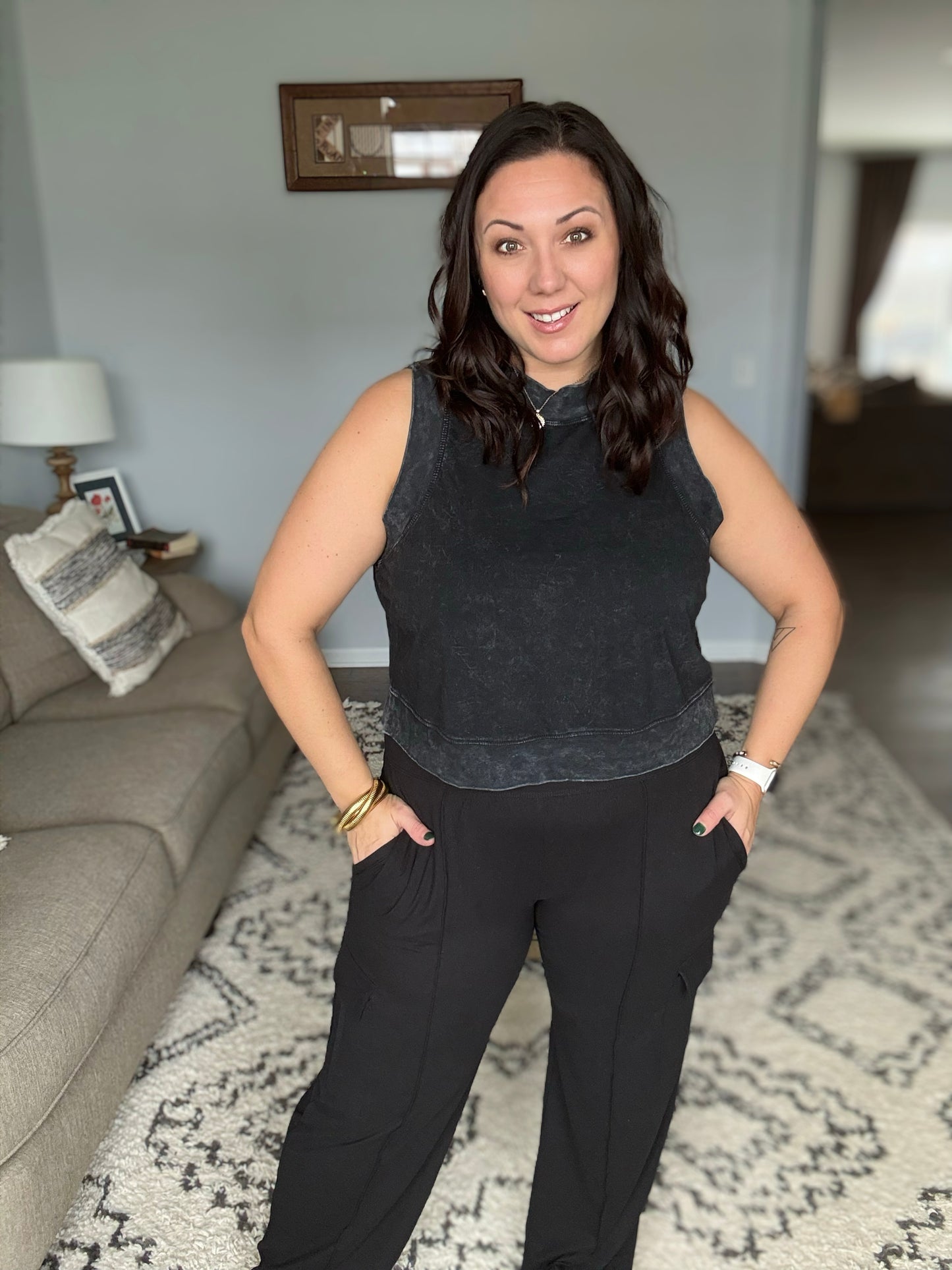 Race to Relax Cargo Pants in Black