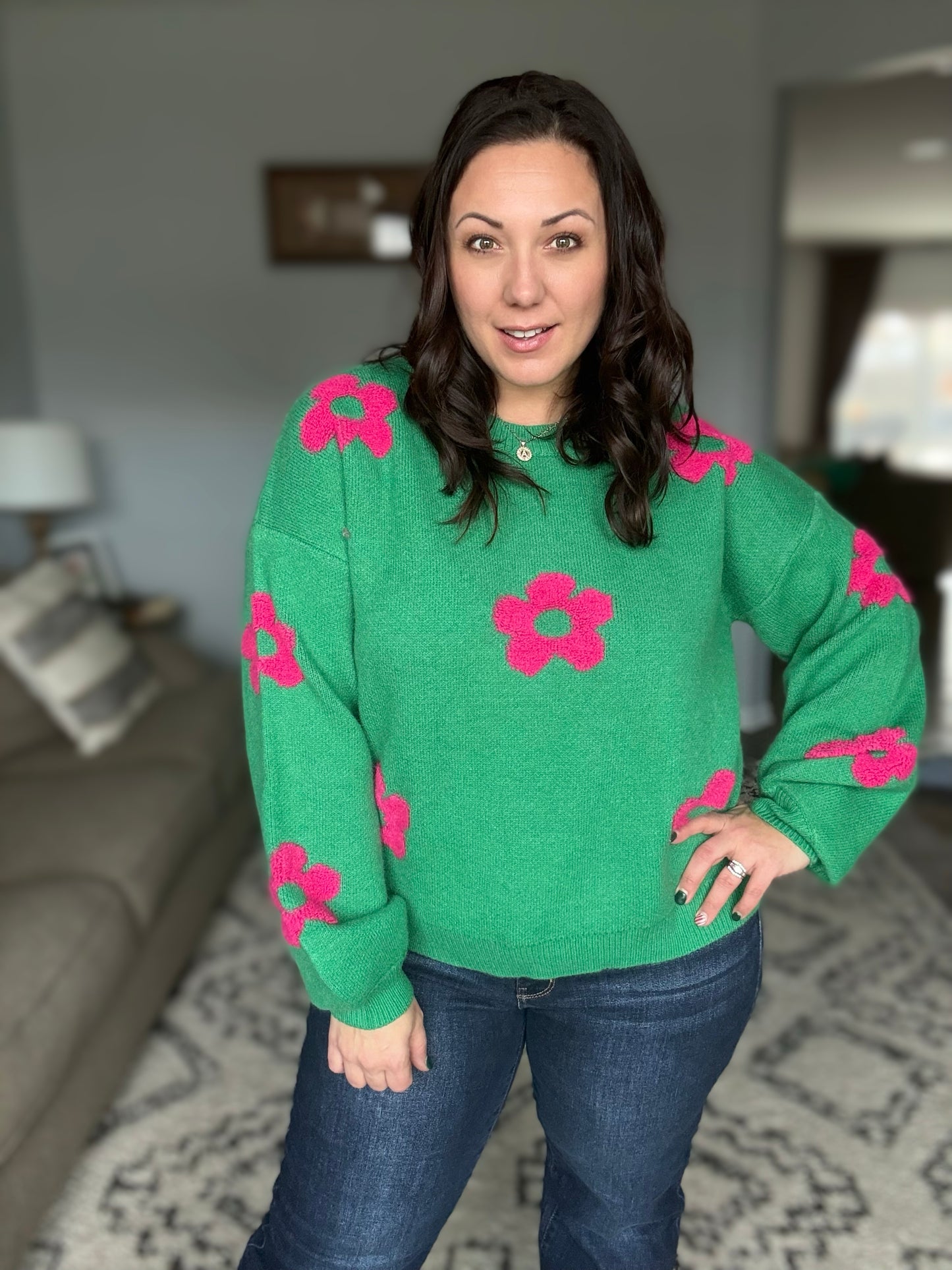 Follow Your Heart Drop Shoulder Sweater
