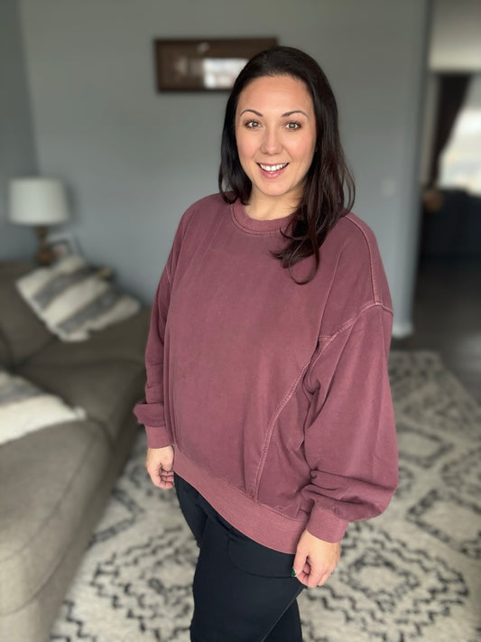 Beyond the Basics Pullover in Eggplant