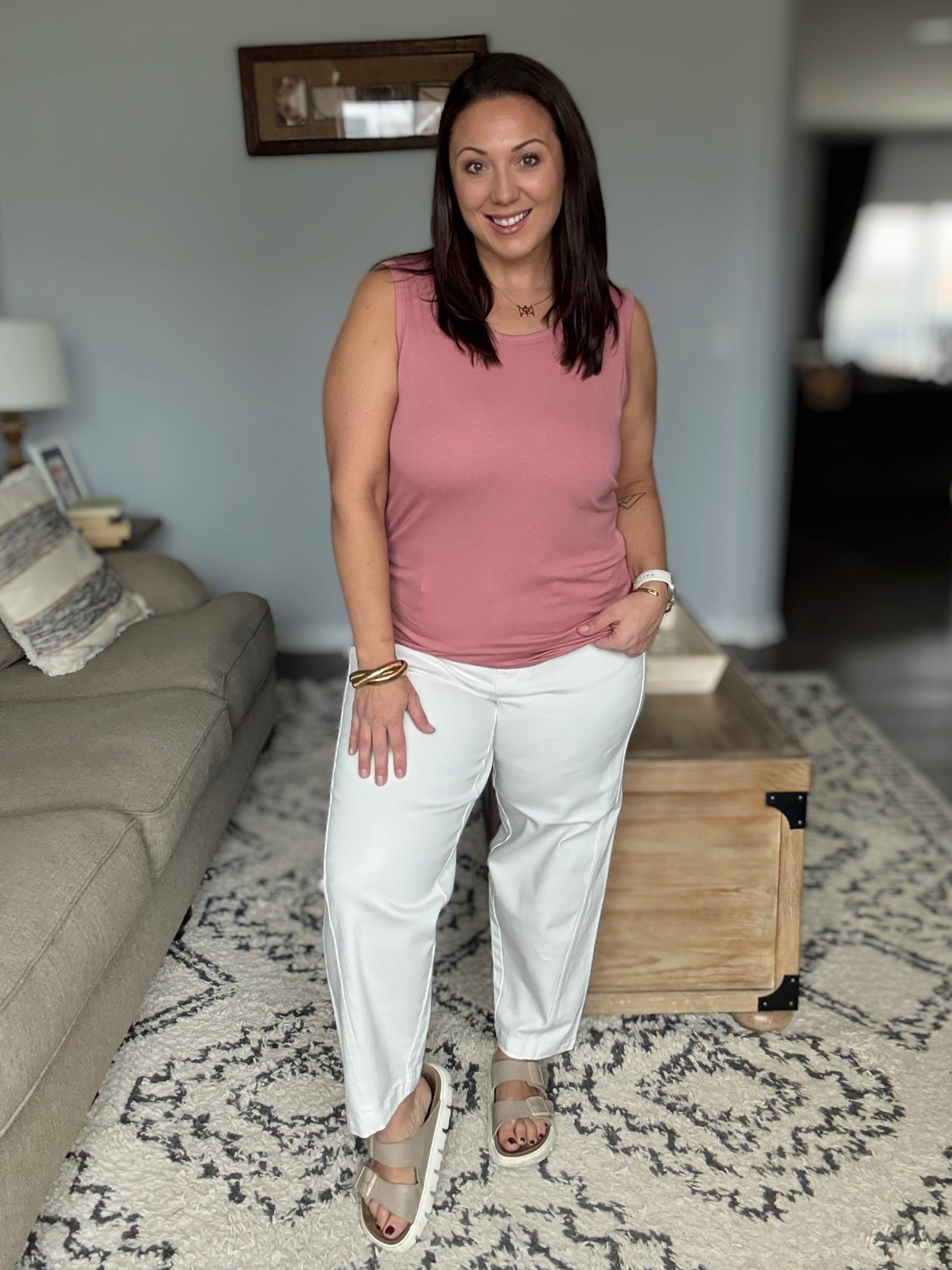 Judy Blue High-Waisted Rigid Magic Barrel Jeans in White