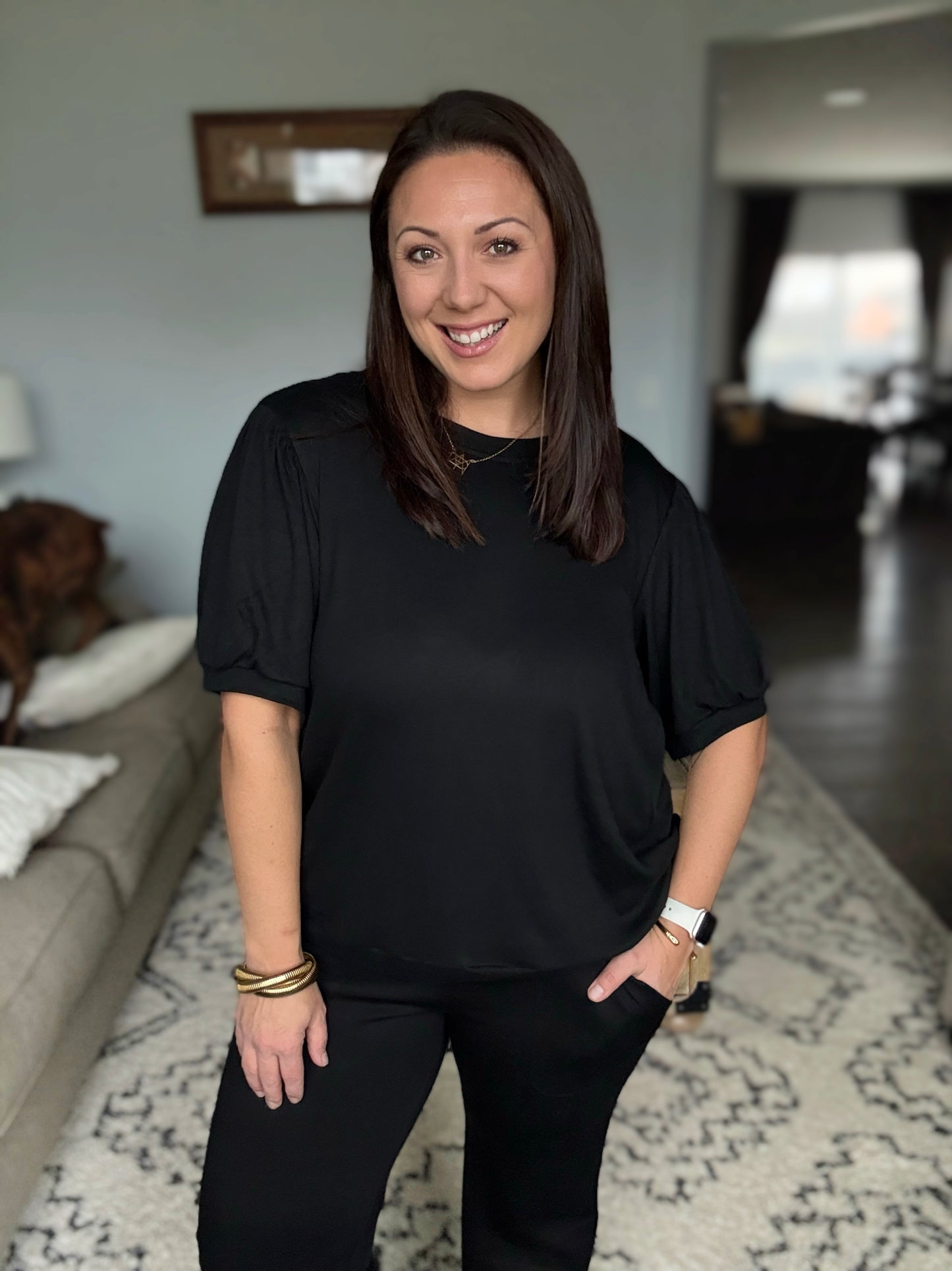 Michelle Mae Scuba Ankle Bottoms- Black