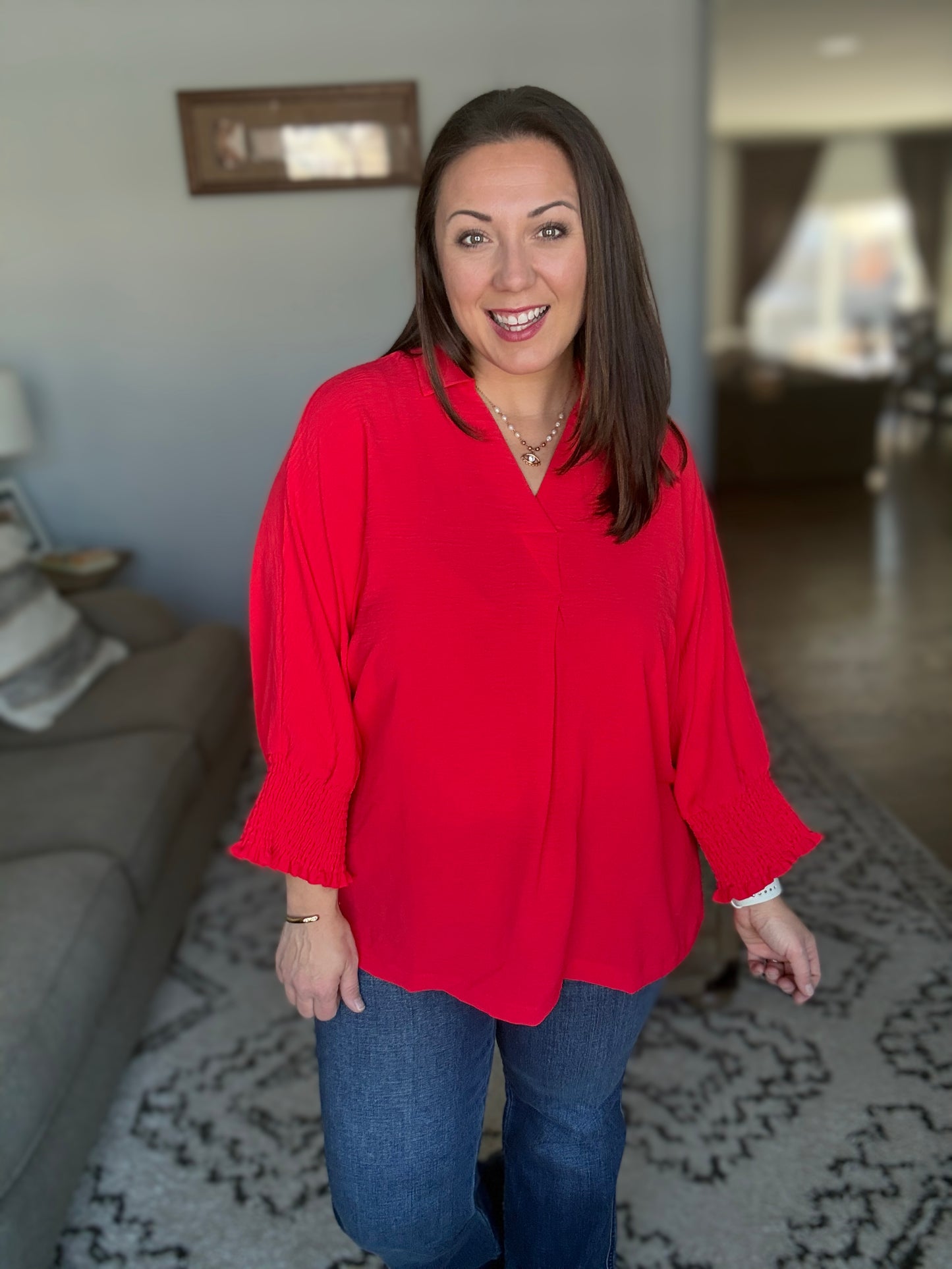 Easy Essence V-Neck Oversized Tunic Top