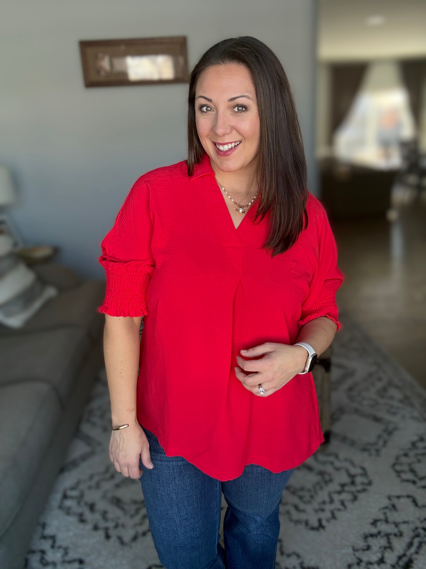 Easy Essence V-Neck Oversized Tunic Top