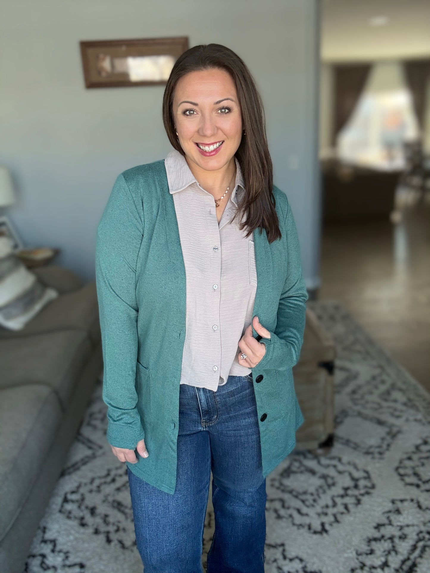 Keep Up Collared Button Down in Ash Mocha