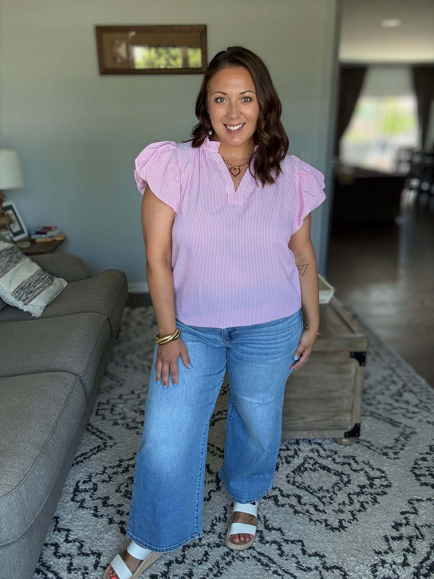 Judy Blue Claudia Mid Rise Wide Leg Ankle Jeans | Medium Wash