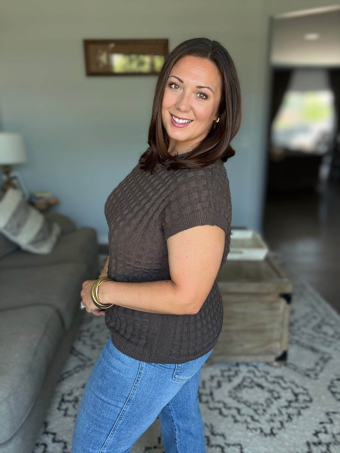 Michelle Mae Kelly Knitted Top - Brown
