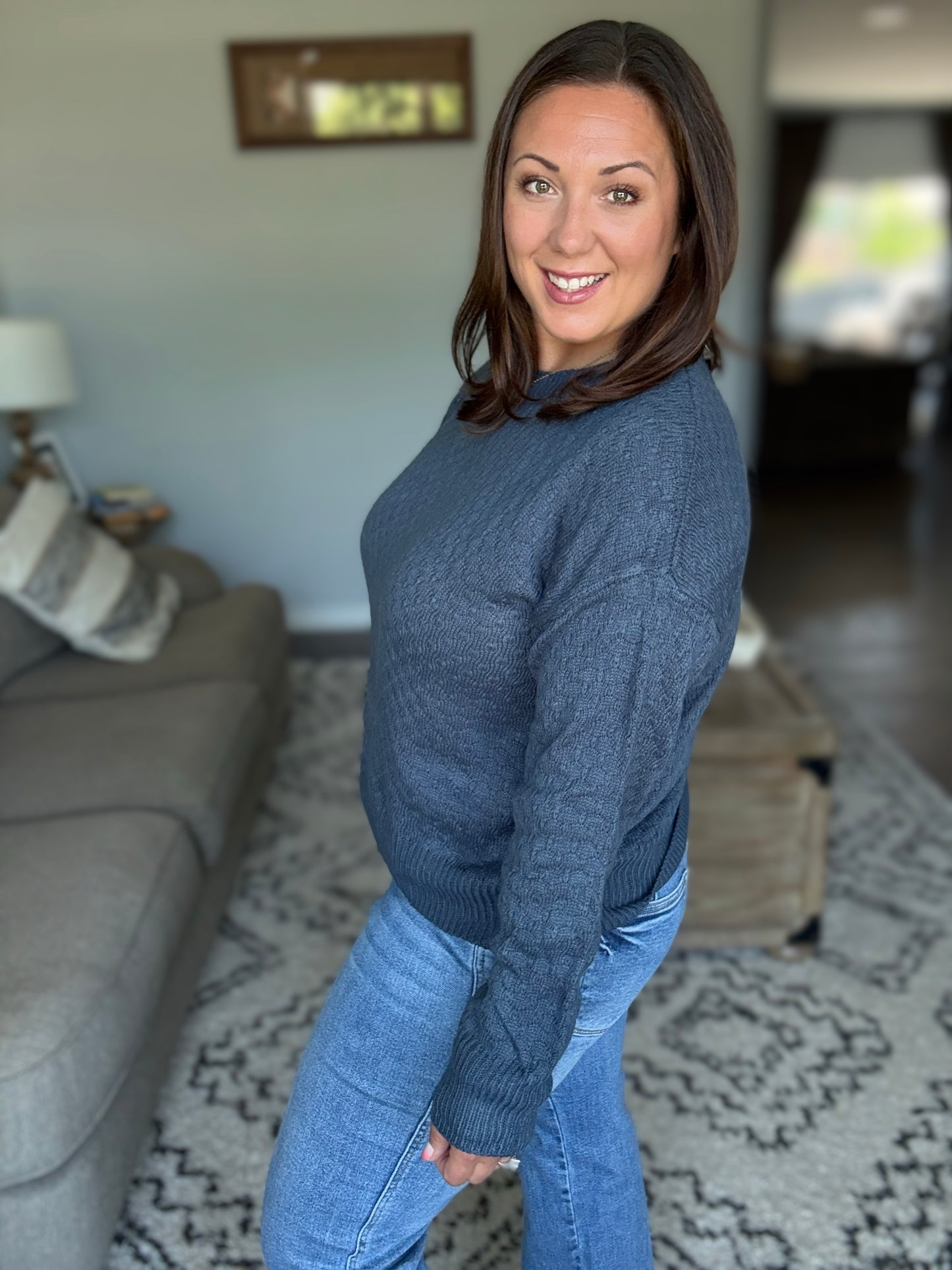 Michelle Mae Gianna Pullover Sweater - Teal